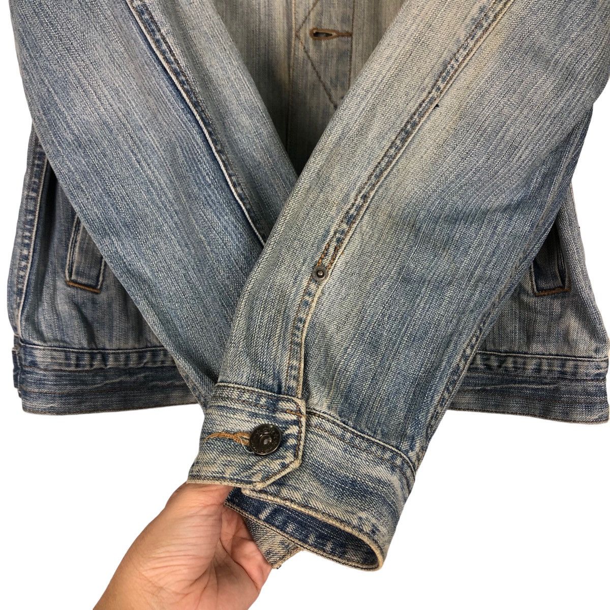 Japanese Brand 🔥Vtg Denim Biker Jacket Topvalu Issey Miyake Japan Size US L / EU 52-54 / 3 - 13 Thumbnail