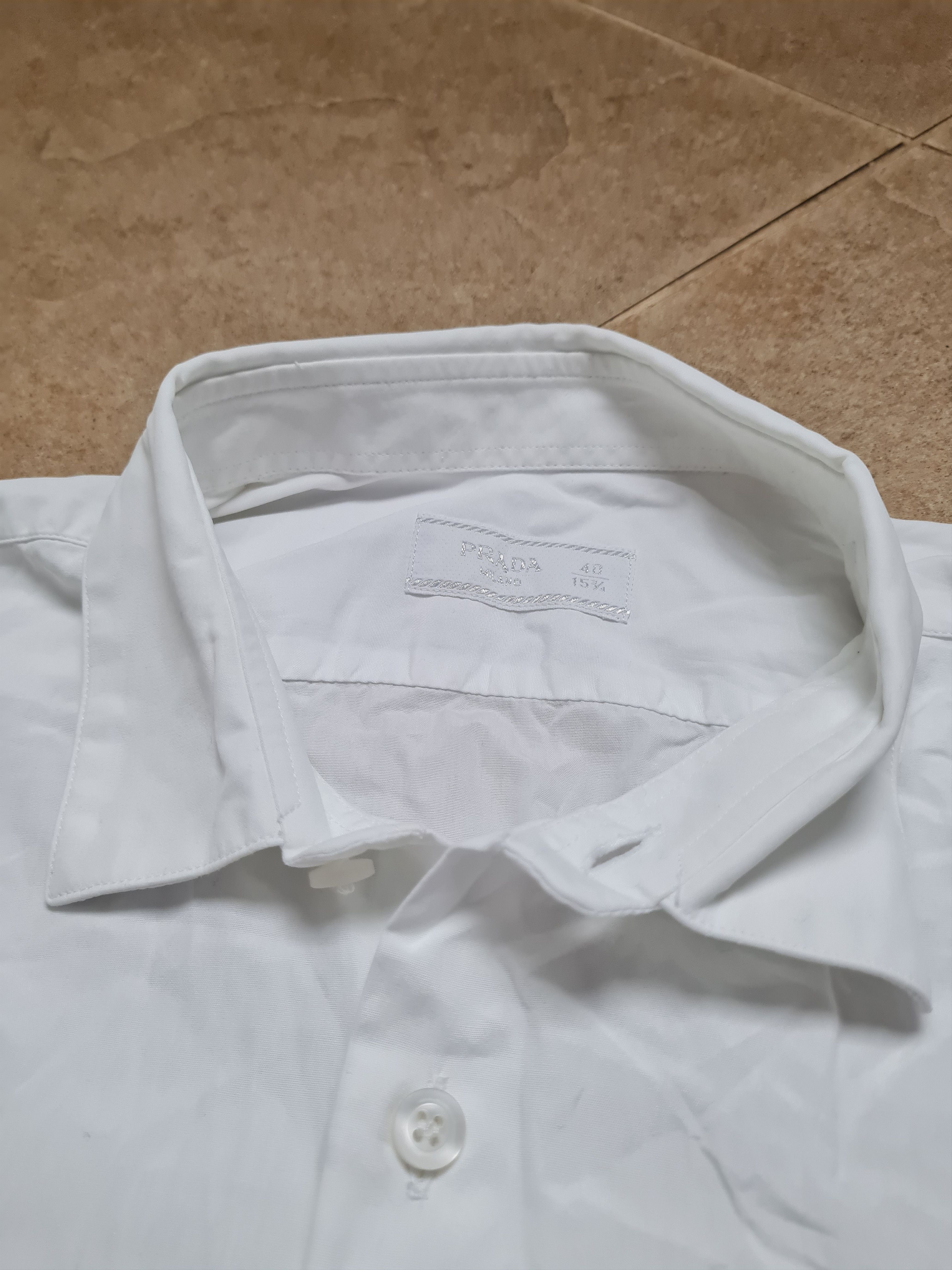 Prada PRADA Milano Men's White Long Sleeve Dress Shirt Italy Size US S / EU 44-46 / 1 - 11 Thumbnail