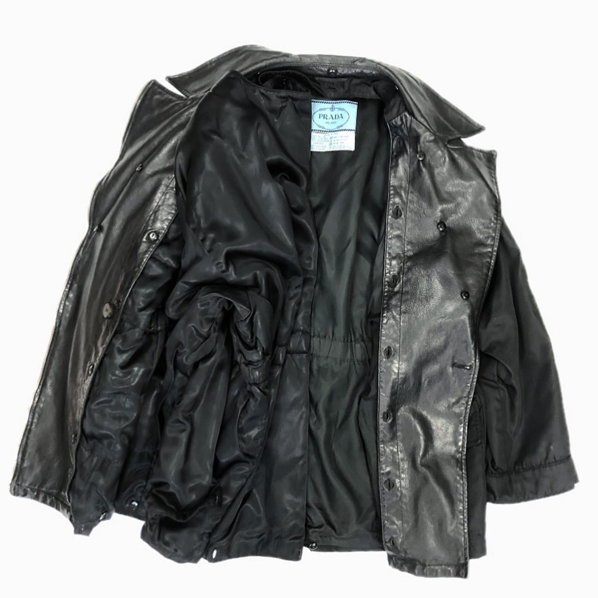 Prada Prada FW93/94 belted nylon leather coat Size M / US 6-8 / IT 42-44 - 5 Thumbnail