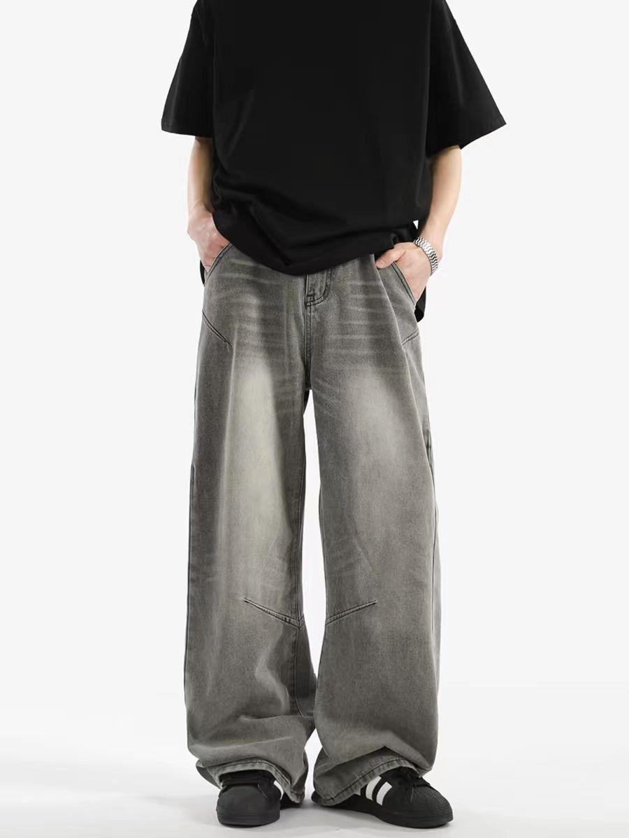 Japanese Brand × Jean Washed and Aged Gray High Street Loose Jeans Size US 34 / EU 50 - 1 Thumbnail