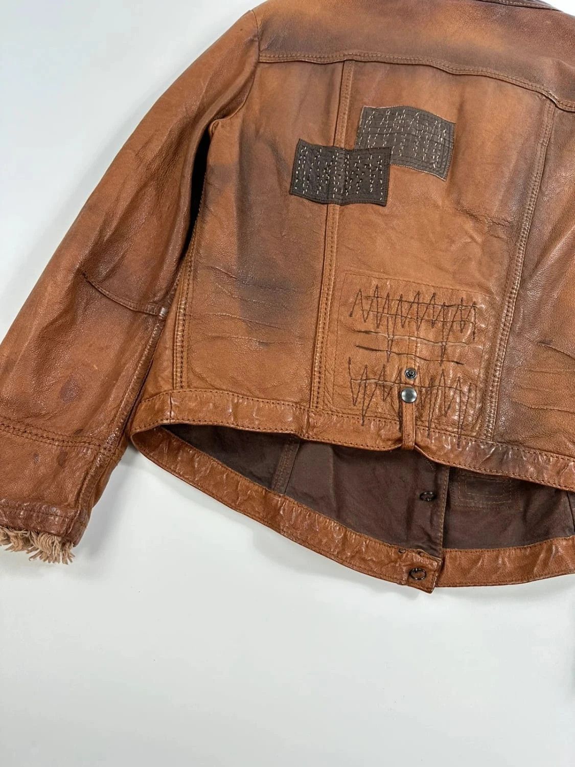 Marithe + Francois Girbaud Marithé + Francois Girbaud Patch Leather jacket Brown Size M / US 6-8 / IT 42-44 - 11 Thumbnail
