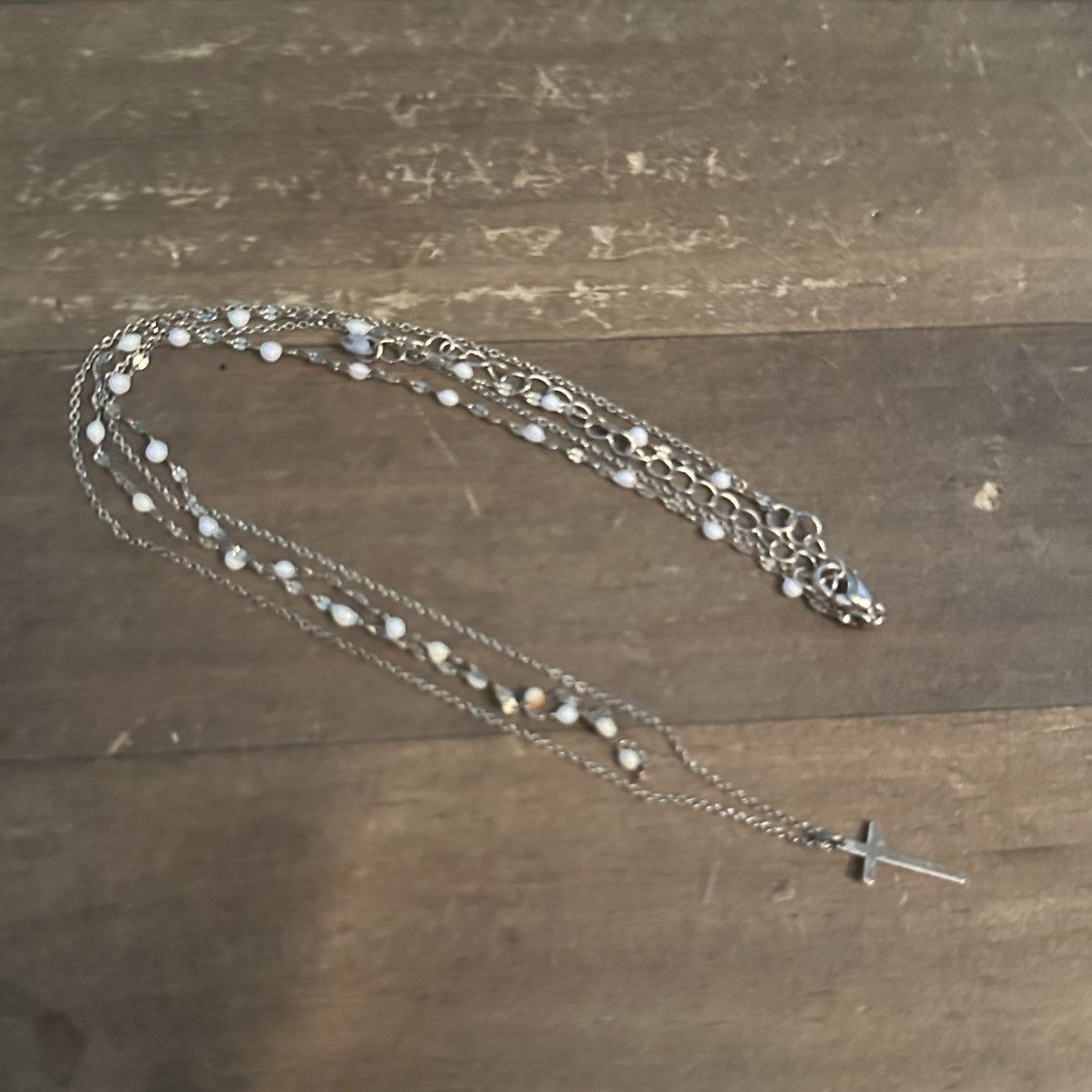 Other Delicate layered bead chain cross pendant necklace Size ONE SIZE - 3 Thumbnail