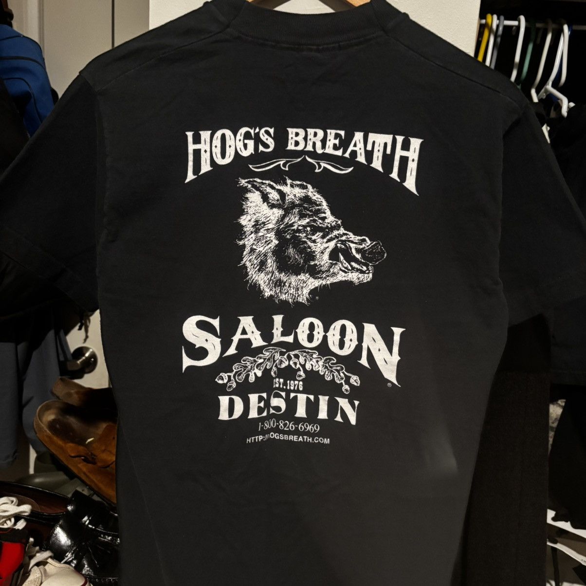 Vintage Single Stitch Black Hog's Breath Saloon Destin Graphic Shirt Size US M / EU 48-50 / 2 - 1 Thumbnail
