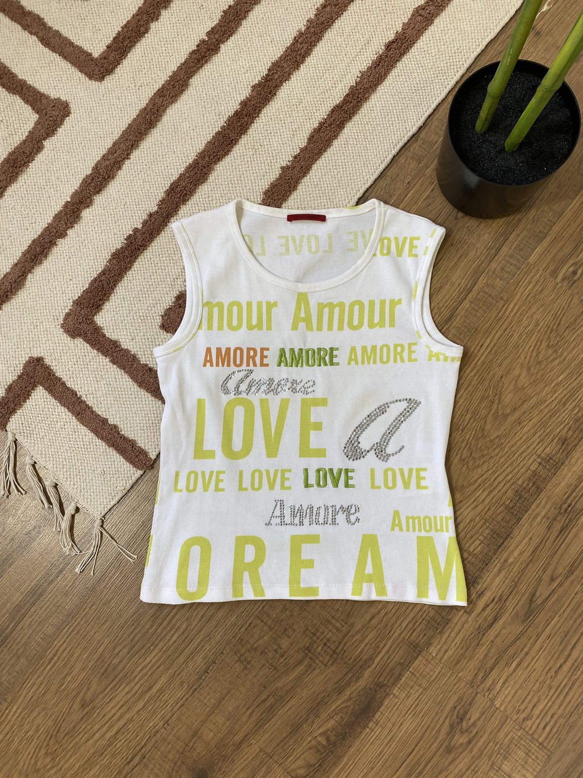 Vintage AVANT GARDE LOVE Y2K TANK TOP Size M / US 6-8 / IT 42-44 - 1 Thumbnail