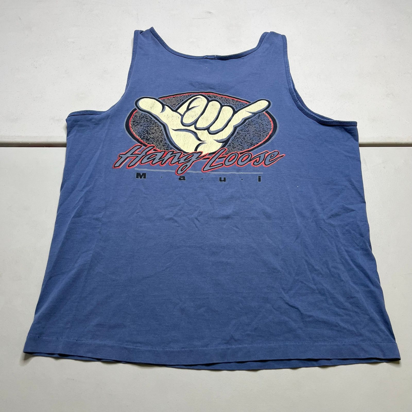 Other Vintage 90s Hang Loose Maui Tank Blue Shaka Single Stitch L Size US L / EU 52-54 / 3 - 1 Thumbnail