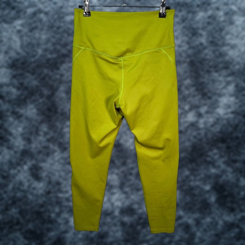Girlfriend Collective VINTAGE Girlfriend Collective Womens Medium Lime Green Athletic Leggings Recycled Fabric Leggings Green M Athletic Slim Skinny Inseam 22in Size 32" / US 10 / IT 46 - 1 Thumbnail