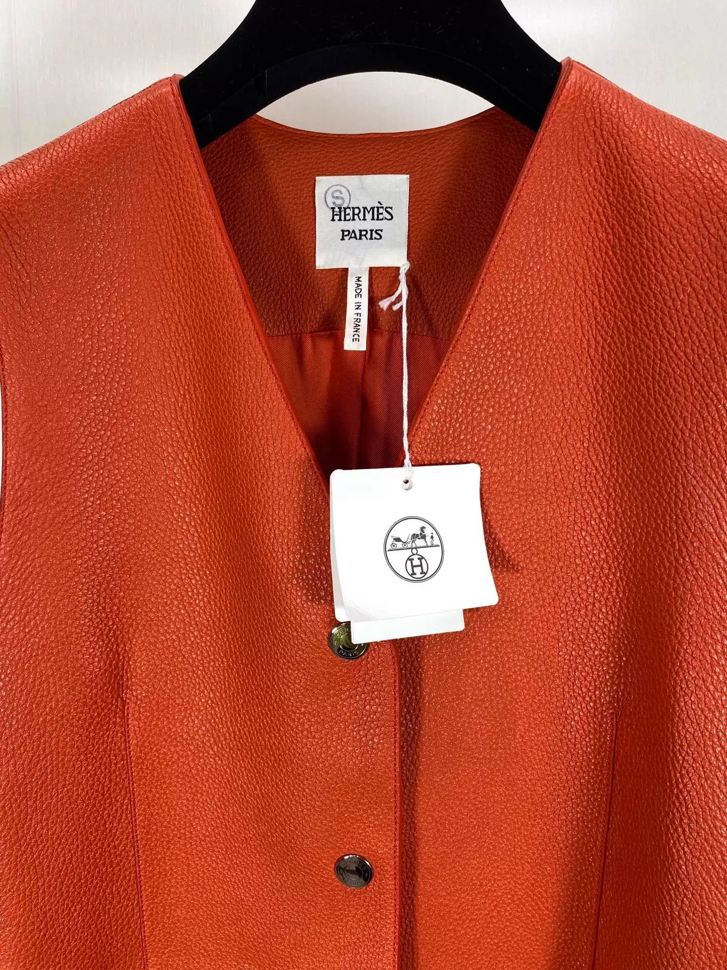 Hermes Hermes Orange V-Neck Suede Vest-Dress 38 NWT Size S / US 4 / IT 40 - 3 Thumbnail