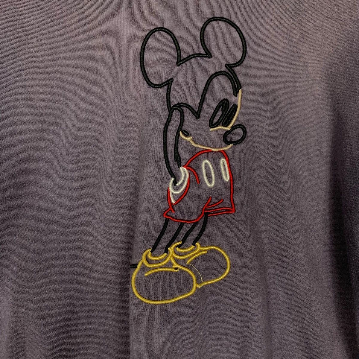 Disney DISNEY Mickey Mouse Big Logo Faded Purple Hoodies #1543-C69 Size US M / EU 48-50 / 2 - 13 Thumbnail
