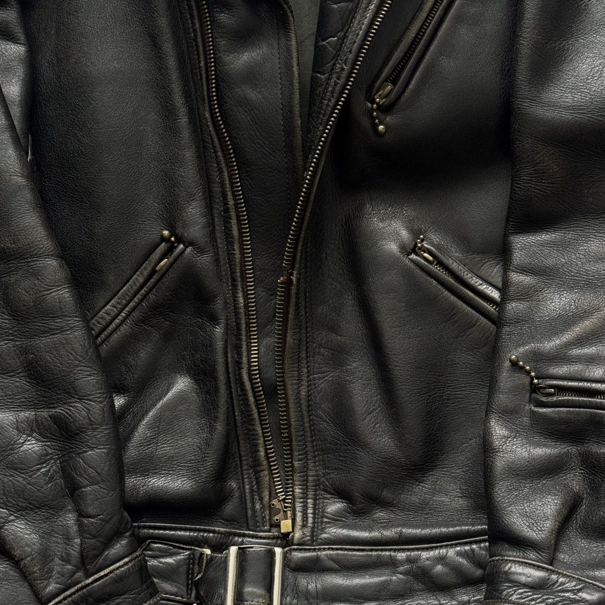 Vintage 1940s Austrian Motorcycle Black Leather Jacket Size US M / EU 48-50 / 2 - 4 Thumbnail