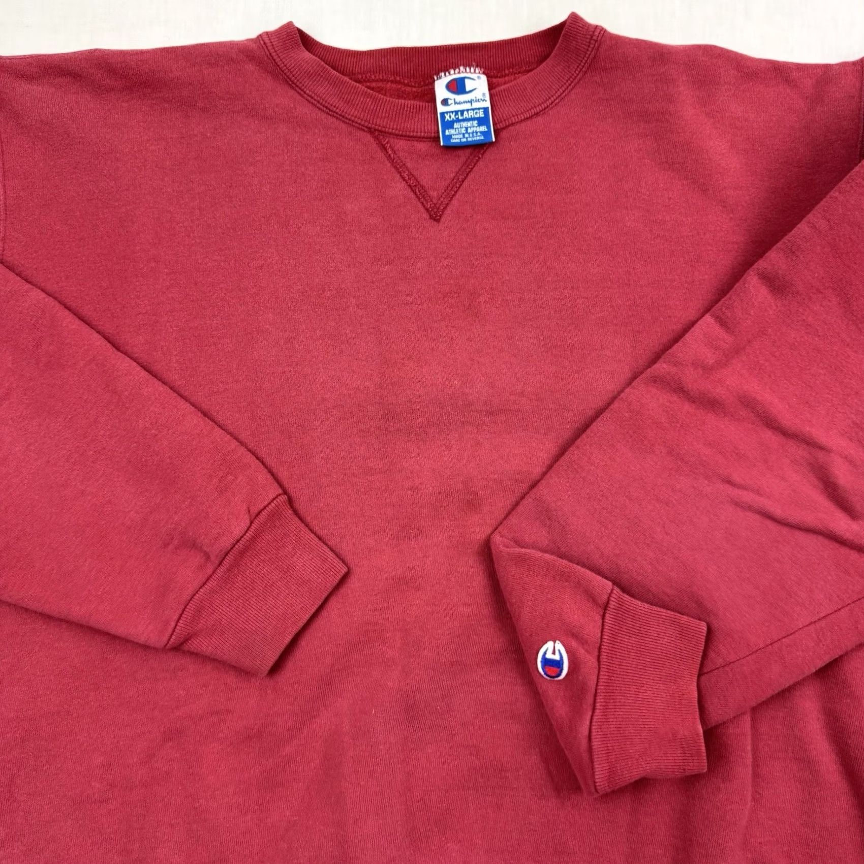 Champion VINTAGE Champion Shirt Mens 2XL Red Sweatshirt Adult Pullover Faded Made USA 90s Crewneck Size US XXL / EU 58 / 5 - 2 Thumbnail