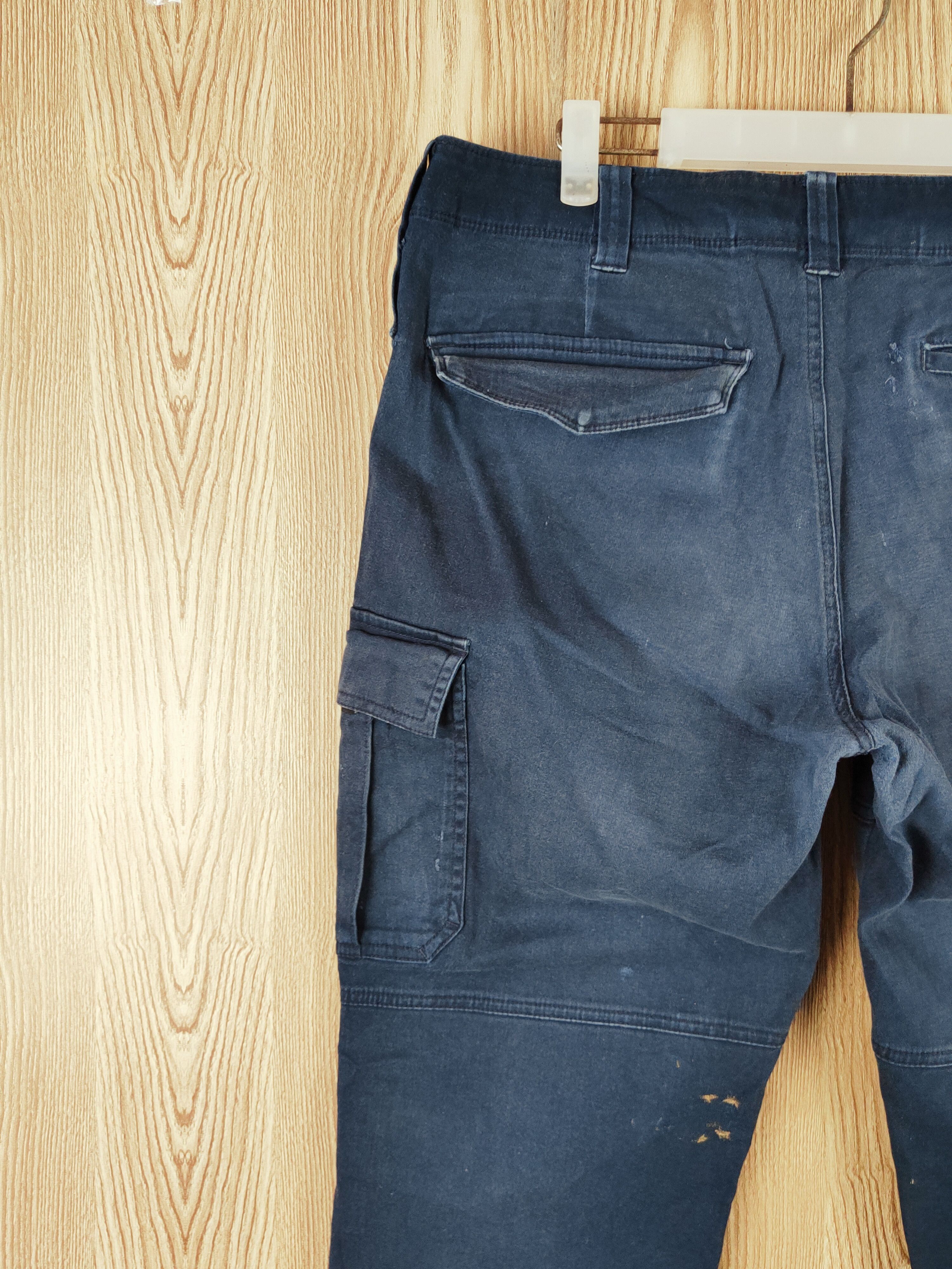 Japanese Brand Burtle Blue Faded Multipocket Tactical Cargo Pants #S2794 Size US 35 - 10 Thumbnail