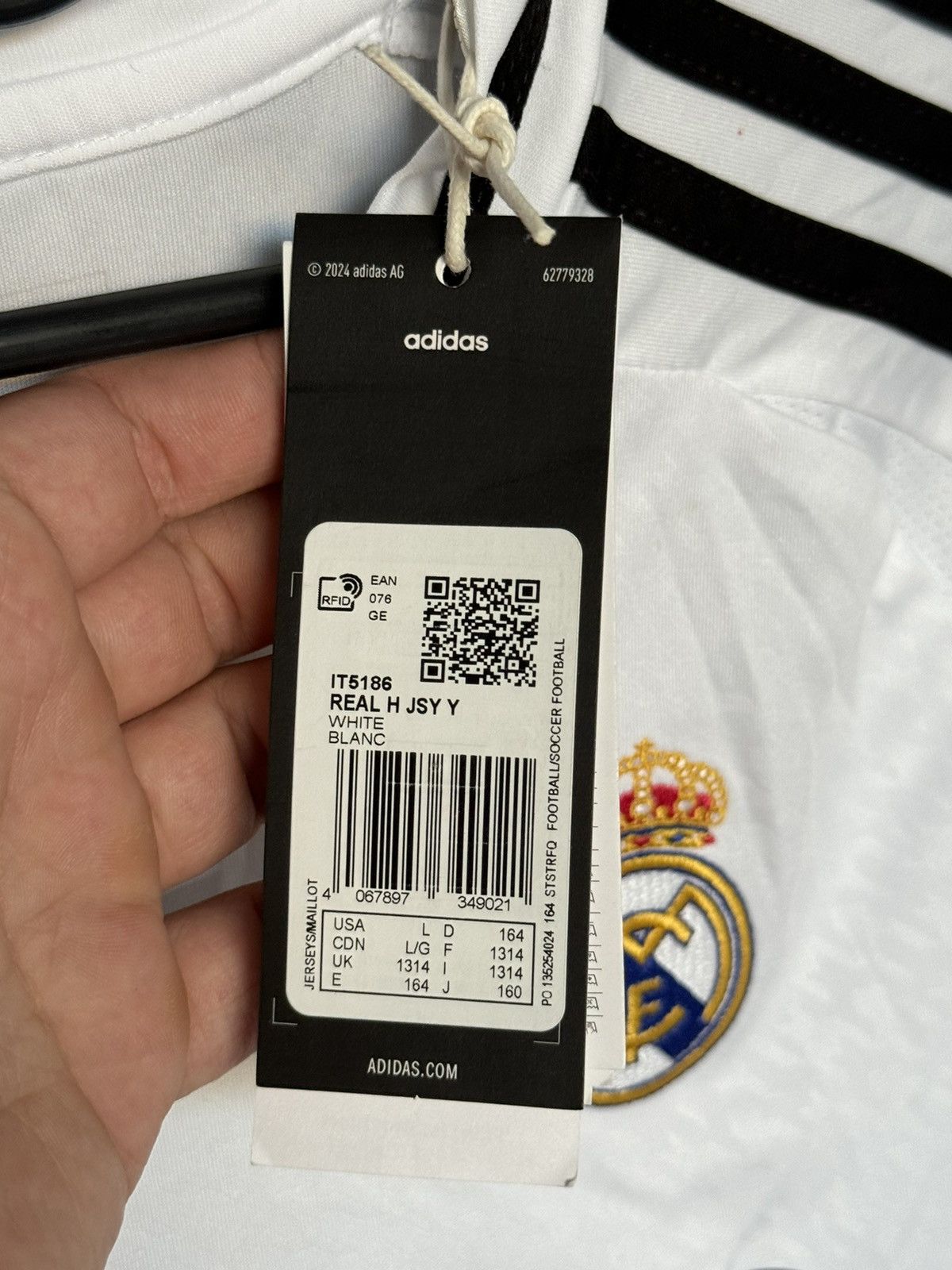 Adidas New KIDS Real Madrid 24/25 Home Bellingham Football Jersey Size US S / EU 44-46 / 1 - 12 Thumbnail