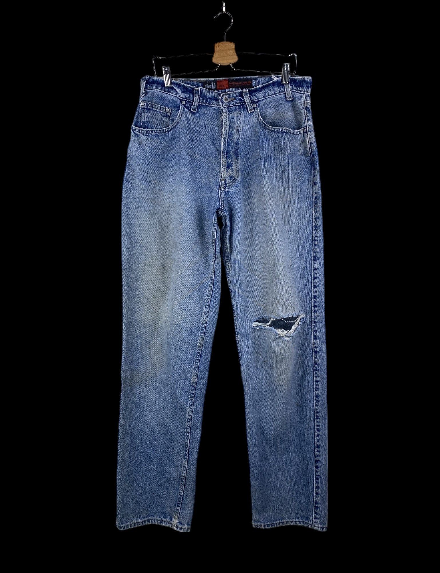 Levi's Vintage Clothing Vintage 90S Levis Baggy Loose Silvertab Distressed Dirty Size US 33 - 1 Thumbnail