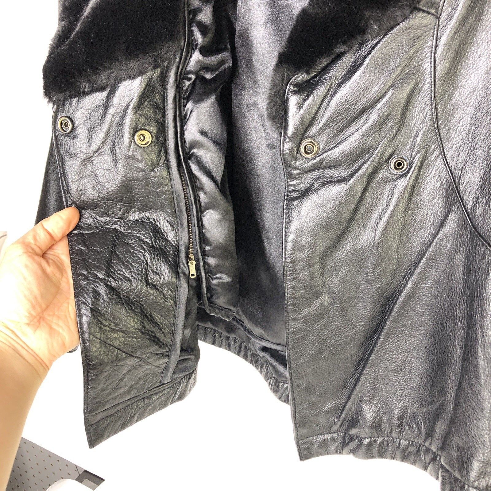 Wilson Wilsons 80s Women Black Leather Coat Jacket Sz L Insulated Size L / US 10 / IT 46 - 8 Thumbnail