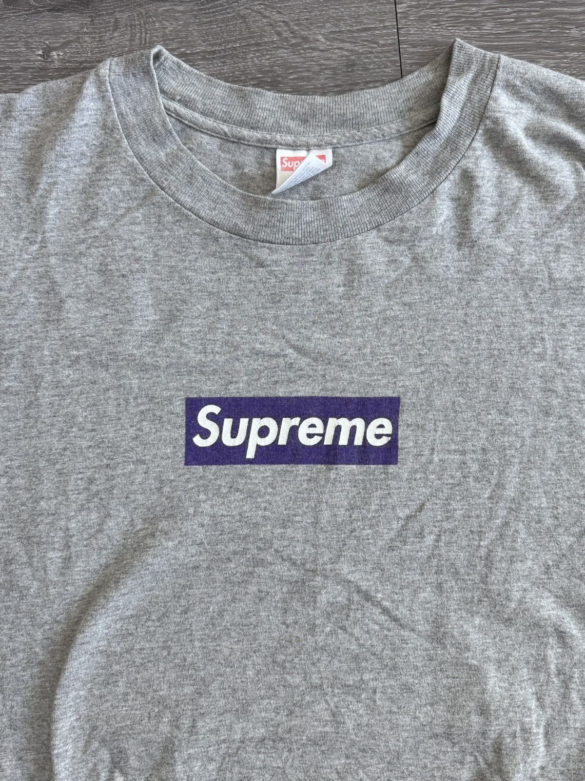 Supreme Supreme Purple on Grey Box Logo Tee 1998 Size US XL / EU 56 / 4 - 2 Thumbnail
