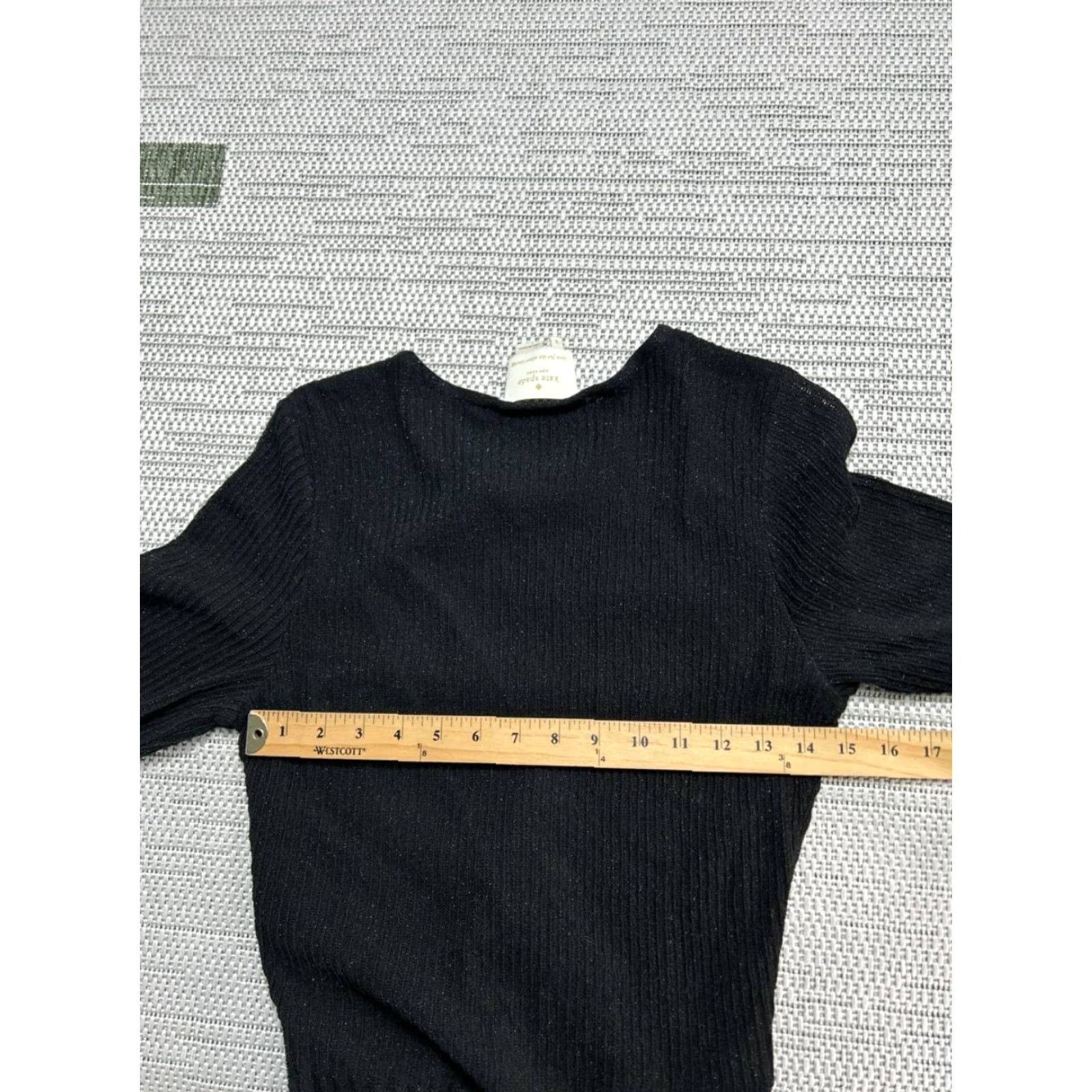 Vintage kate spade new york Dress Womens Small Black Round Neck Fit And Flare Textured Knee Length Size S / US 4 / IT 40 - 6 Thumbnail
