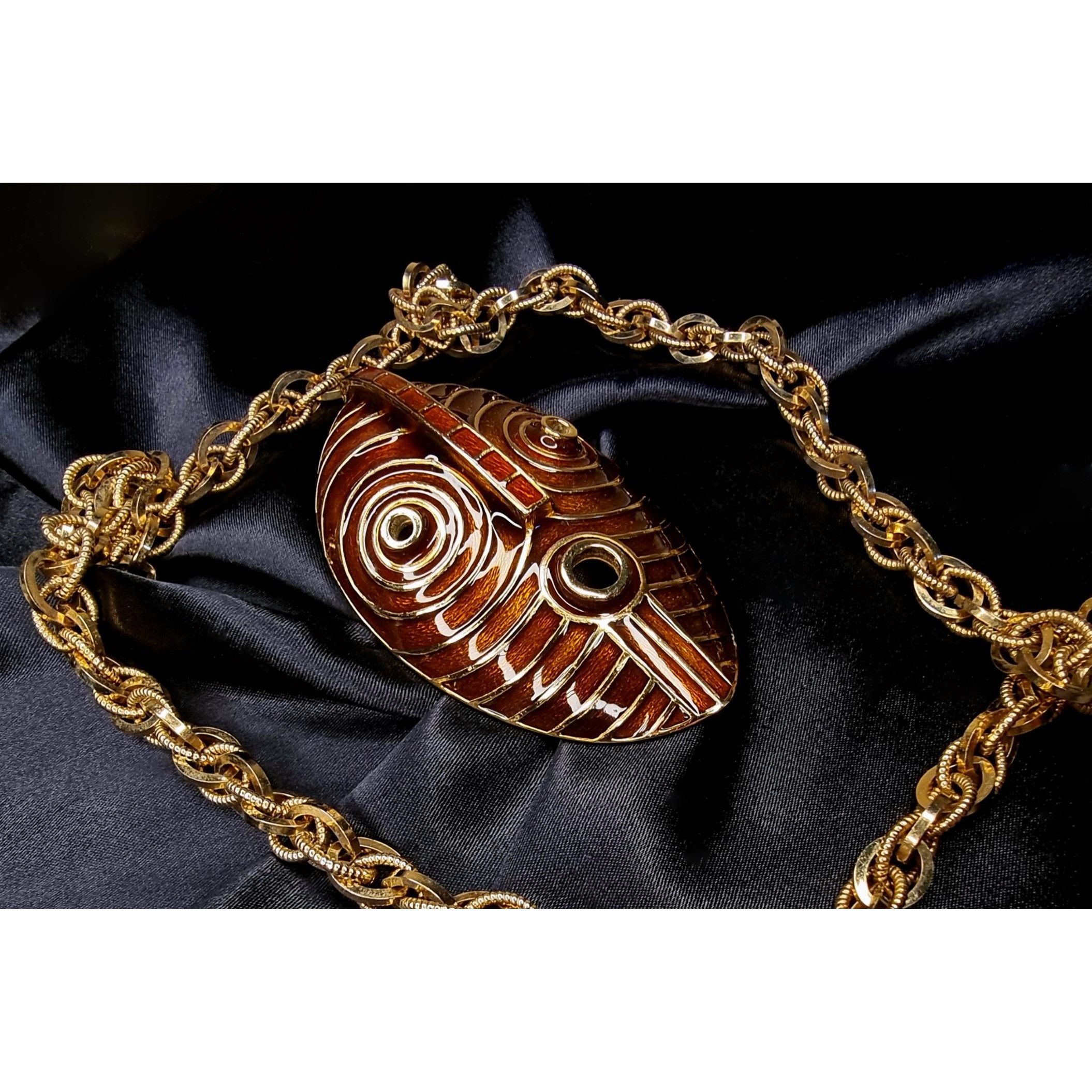 Vintage Rare Find Vintage CINER Signed Large Tribal Mask Statement P Size ONE SIZE - 3 Thumbnail