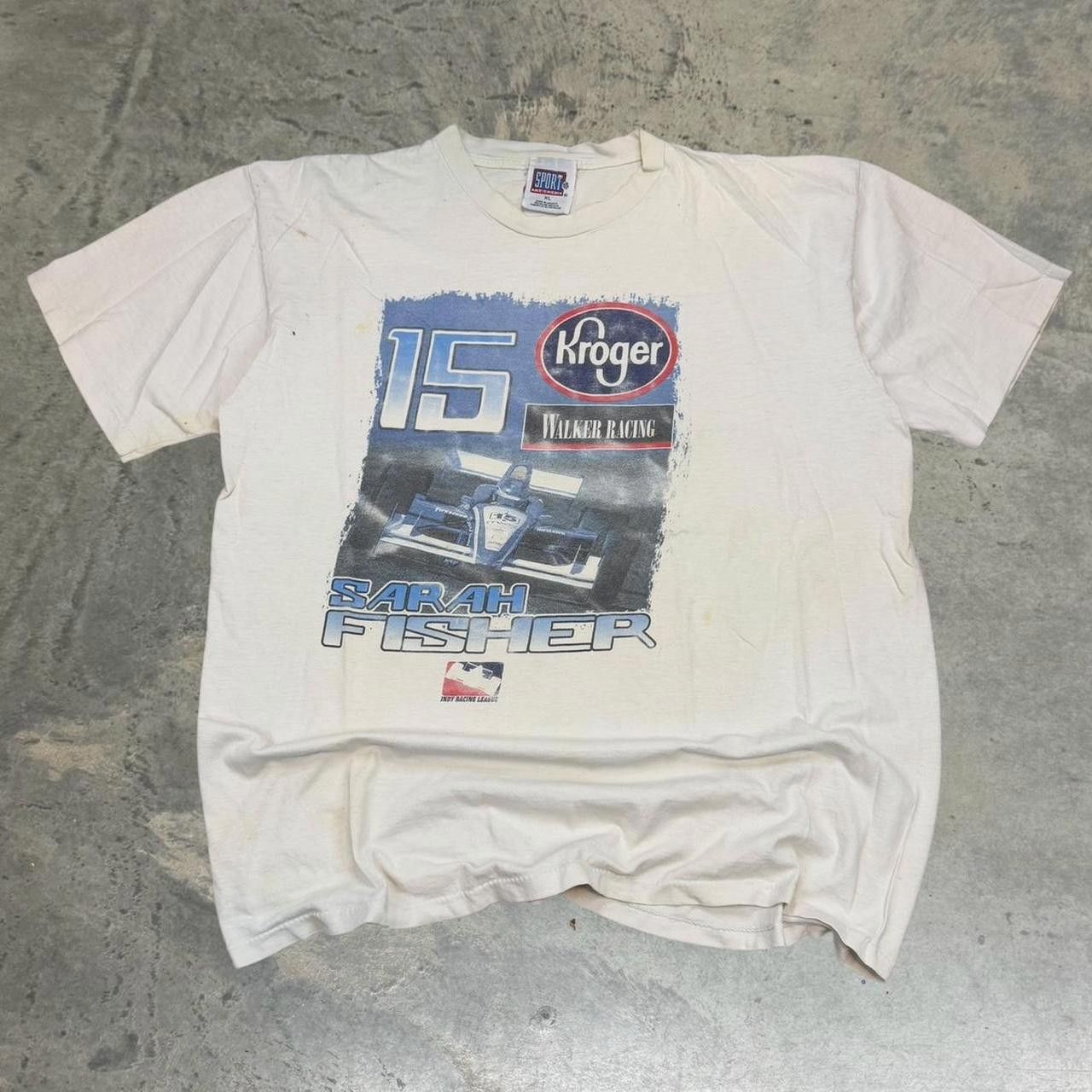 NASCAR × Vintage Vintage 90s Sport Attack Sarah Fisher NASCAR Racing T-Shirt Size US L / EU 52-54 / 3 - 1 Thumbnail