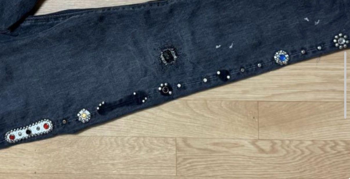 Kapital × Kapital Kountry Archive Capital Studded Denim Black Size US 30 / EU 46 - 2 Thumbnail