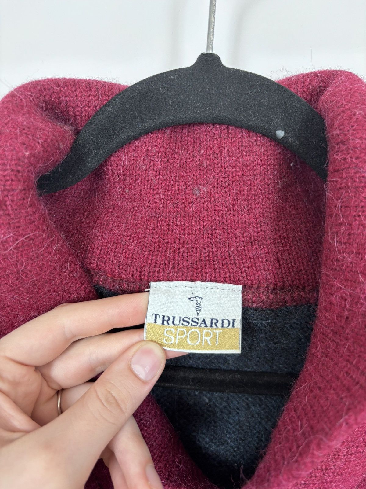 Trussardi Vintage Trussardi Sport Men’s Wool Knit Shawl Collar Sweater Size US M / EU 48-50 / 2 - 8 Thumbnail