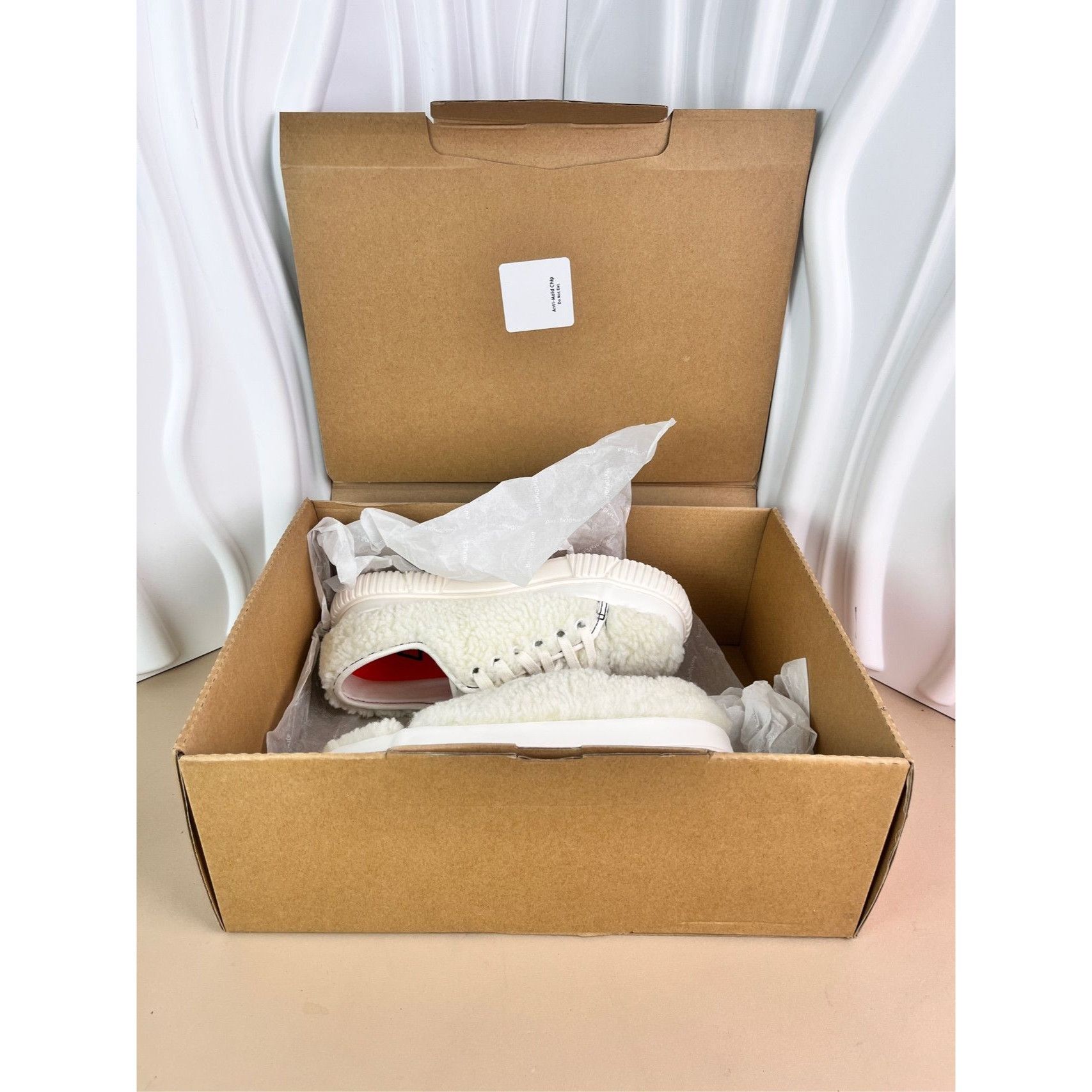 Both Womens White Plush Thick-Soled Board Shoes By Both Size 37 W Size US 7 / IT 37 - 2 Thumbnail