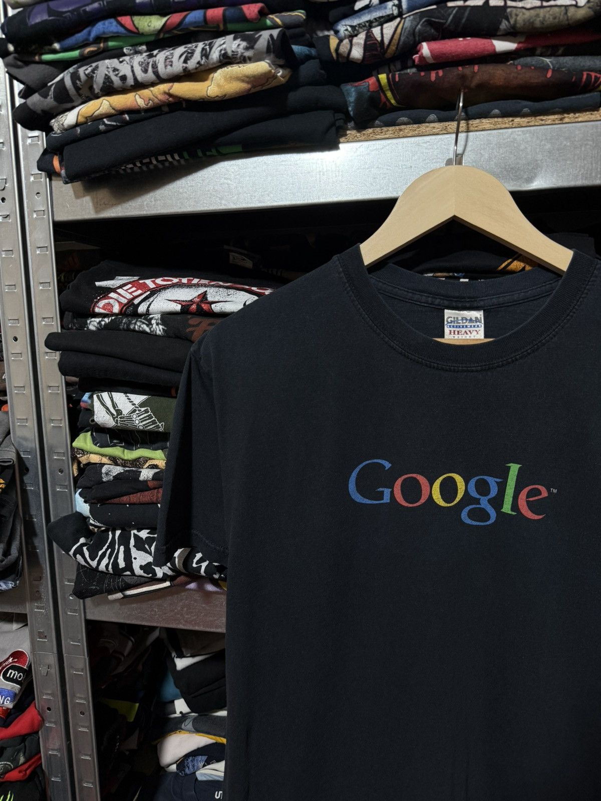 Vintage Vintage 2000s Google I'm Feeling Lucky Black T-shirt Size US L / EU 52-54 / 3 - 3 Thumbnail