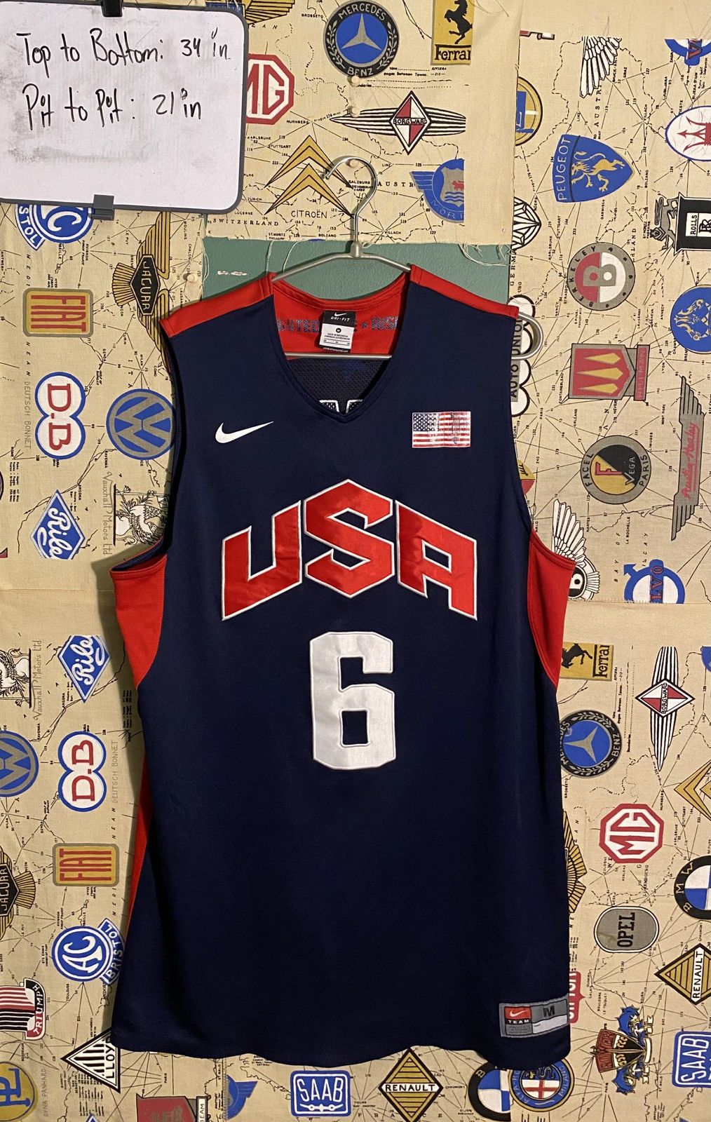 NBA Vintage USA Basketball Team Lebron James Jersey Size US M / EU 48-50 / 2 - 2 Thumbnail