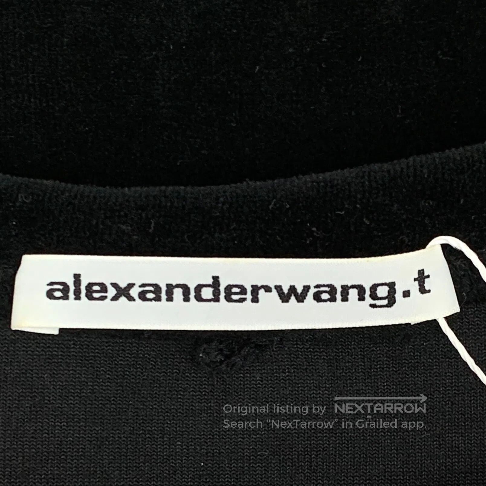 Alexander Wang Alexander Wang Black Logo Letter Diamond Encrusted Cotton Size US XS / EU 42 / 0 - 7 Thumbnail