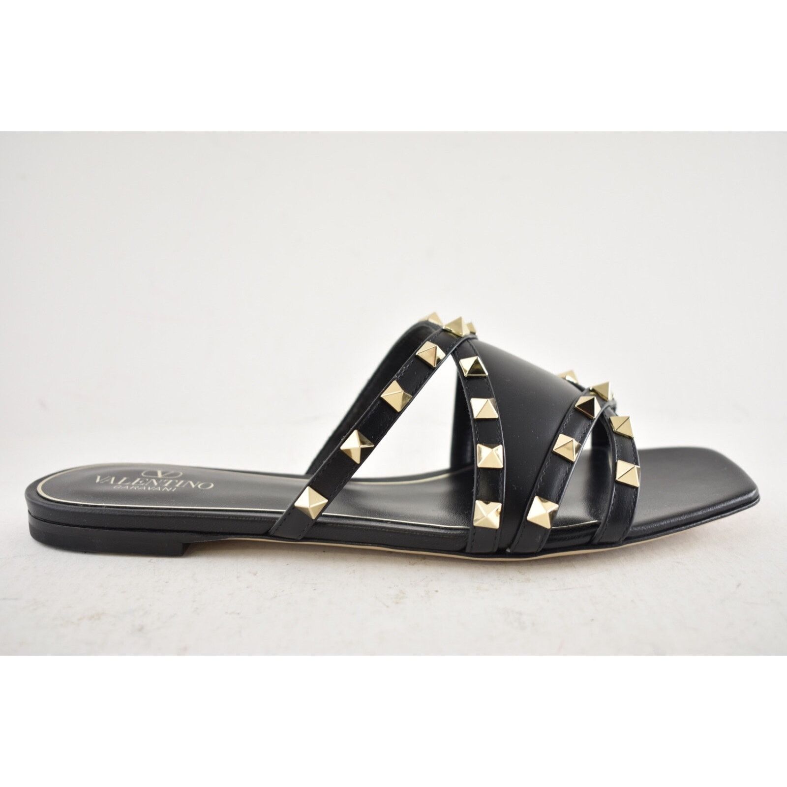 Valentino Valentino Rockstud Crisscross Strap Leather Black Slip On Size US 10 / IT 40 - 2 Thumbnail