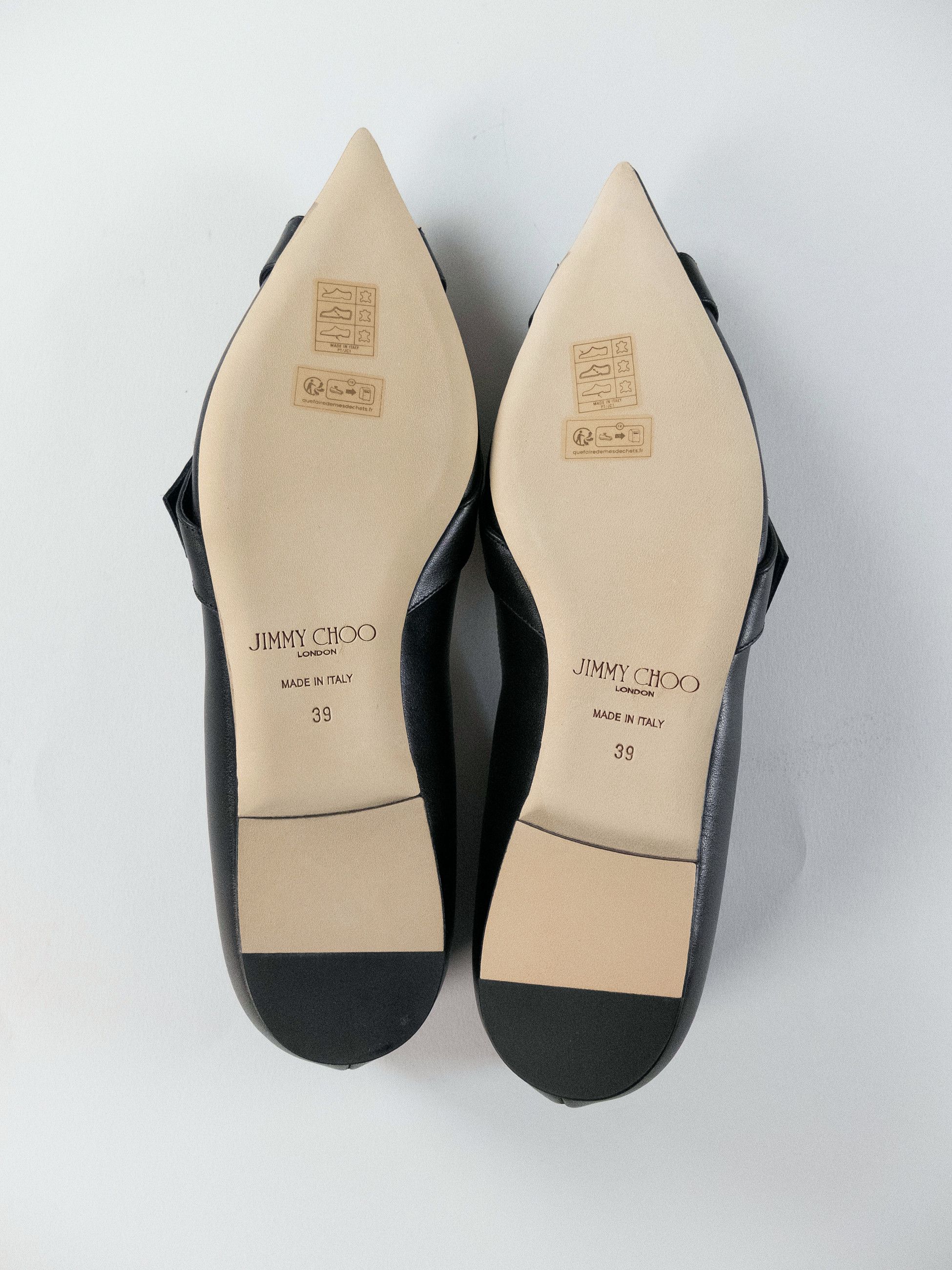 Jimmy Choo JIMMY CHOO Alix black strap detail leather ballet flats 9 39 Size US 9 / IT 39 - 7 Thumbnail
