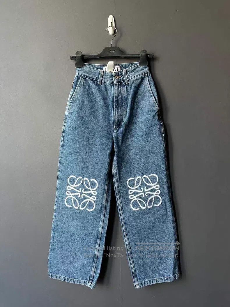 Loewe Loewe Double-knee Embroidered Logo Jeans Size 42" / US 20 - 1 Thumbnail