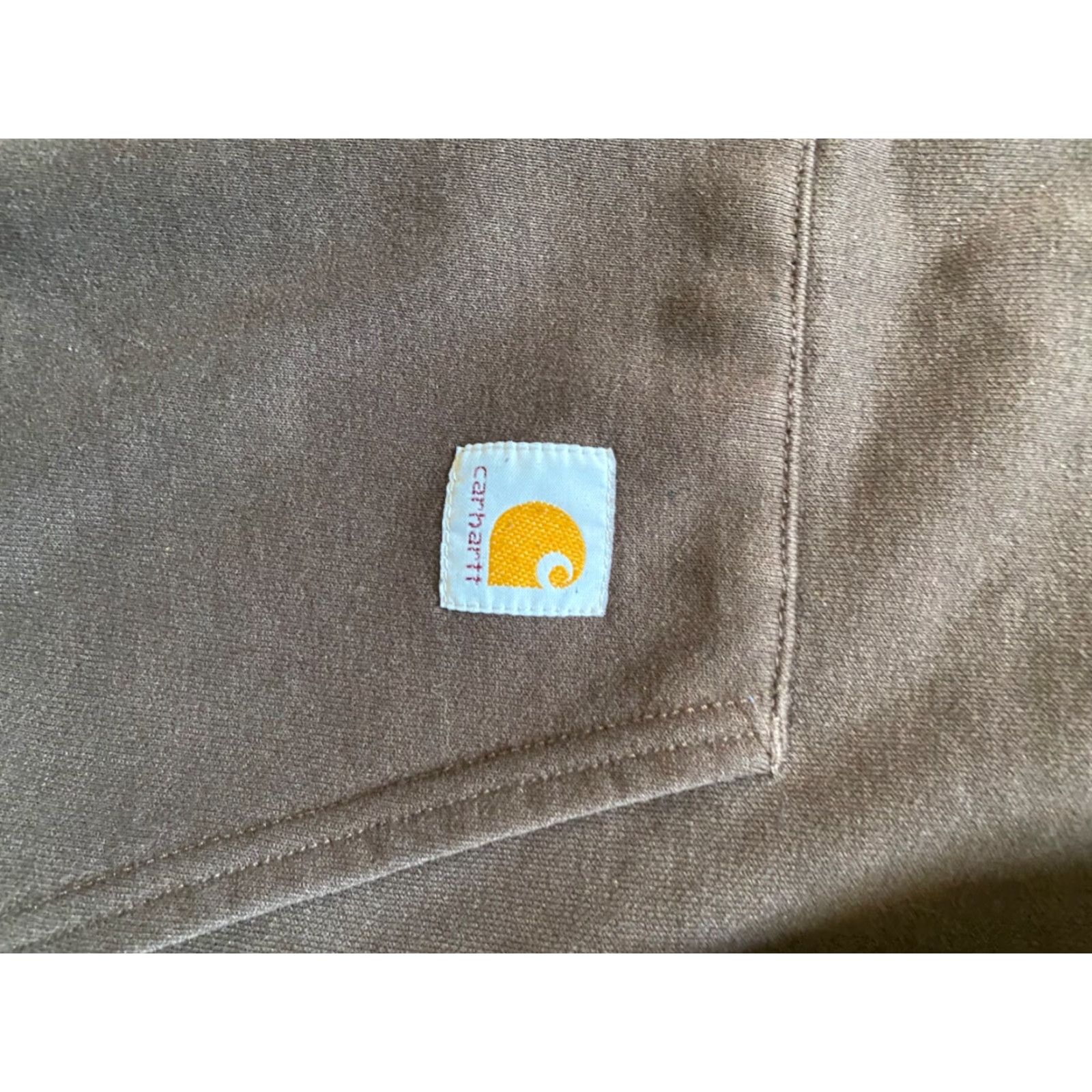 Carhartt VINTAGE Carhartt Sweatshirt Hooded Navy Brown XXL Logo Sleeve Long Sleeve Mens Pullover Corded Cotton Blend Big & Tall Size US XXL / EU 58 / 5 - 3 Thumbnail