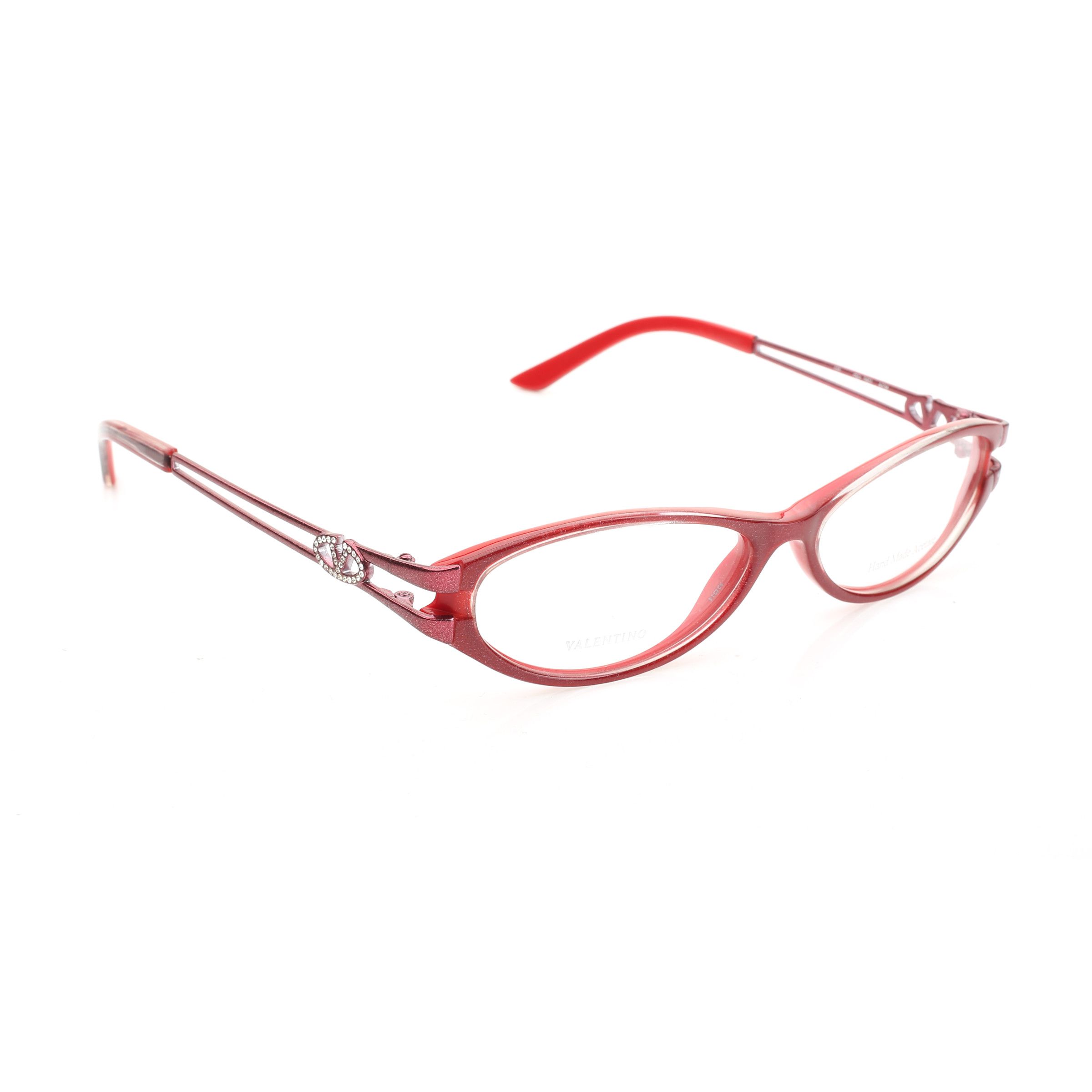 Valentino Valentino '00s Red Plastic Glitter Crystal Signature Glasses Size ONE SIZE - 2 Thumbnail