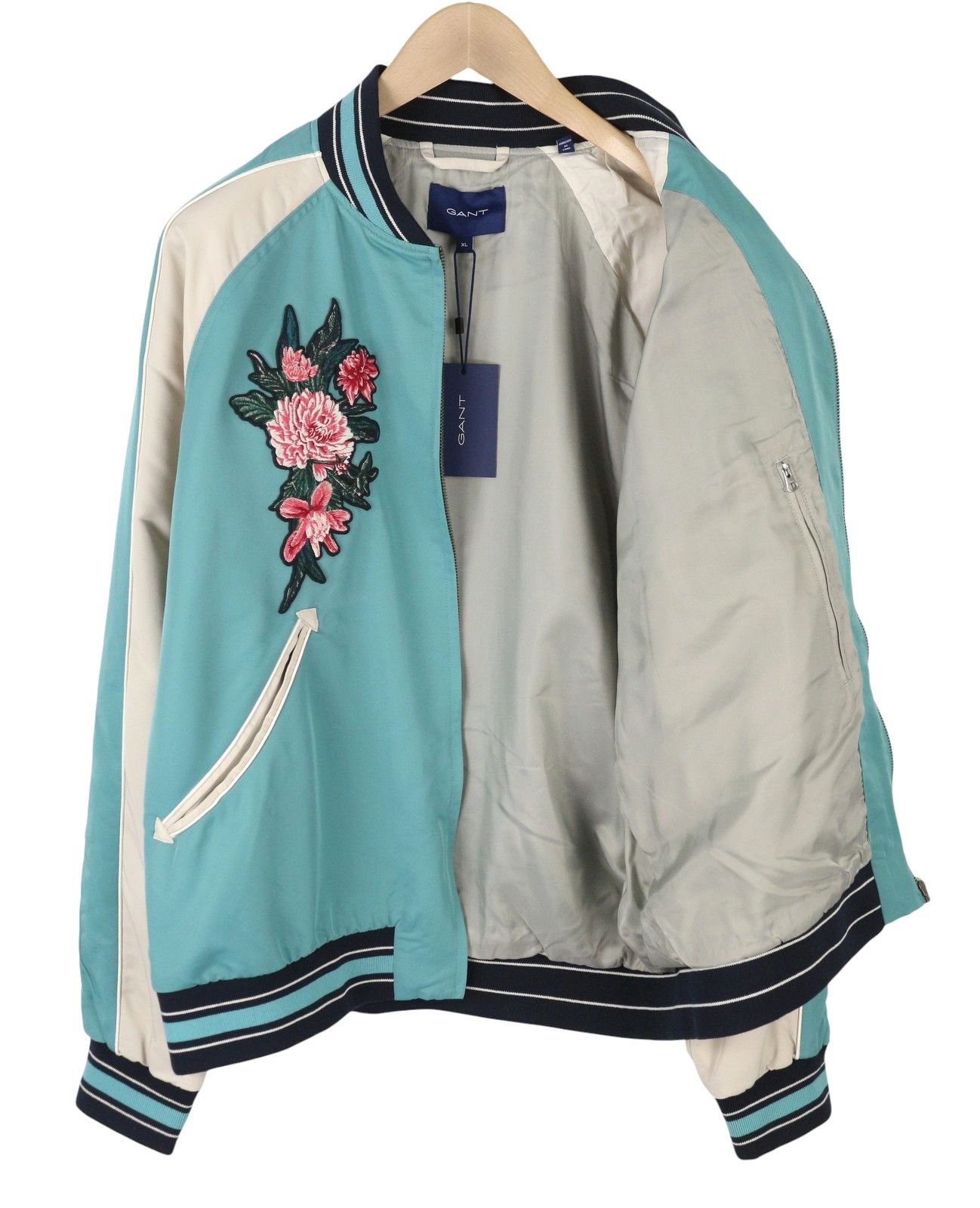 Gant DAHLIA BADGE XL Light Aqua Bomber Jacket 87276 Size US XL / EU 56 / 4 - 3 Thumbnail