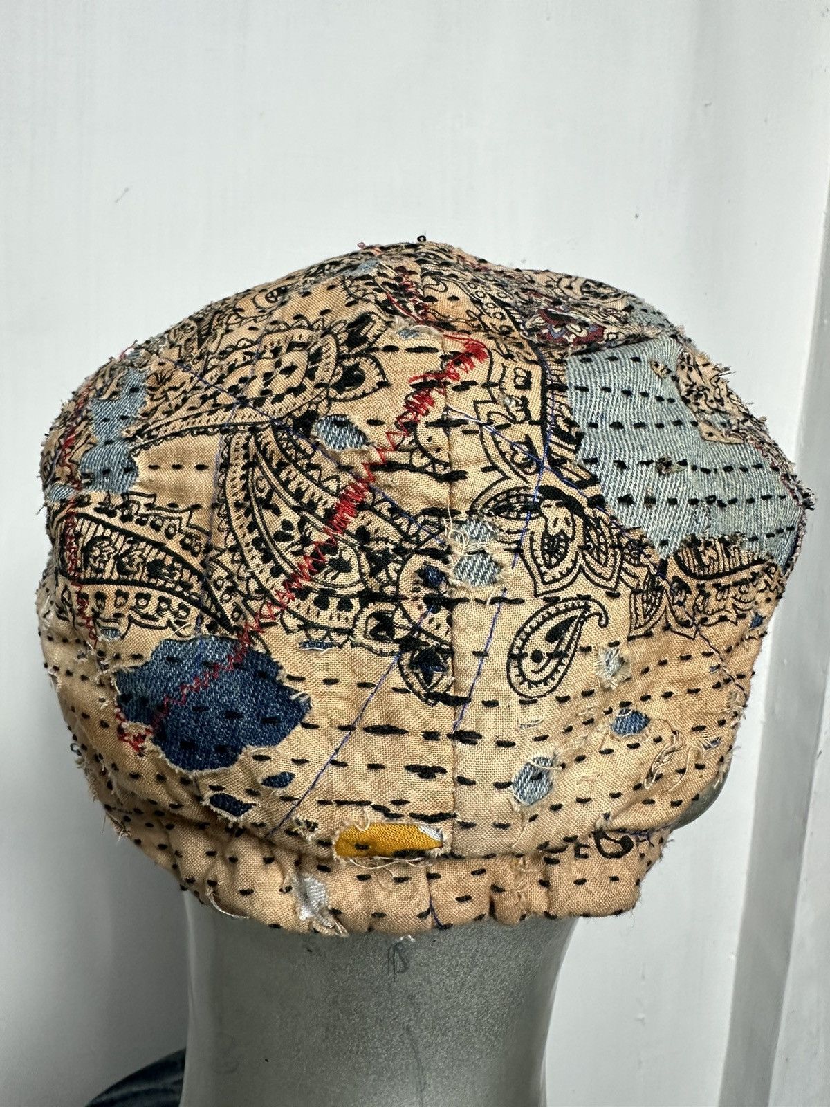 Handmade Custom Made Distressed Paisley Boro Patchwork Newsboy hats Size ONE SIZE - 12 Thumbnail