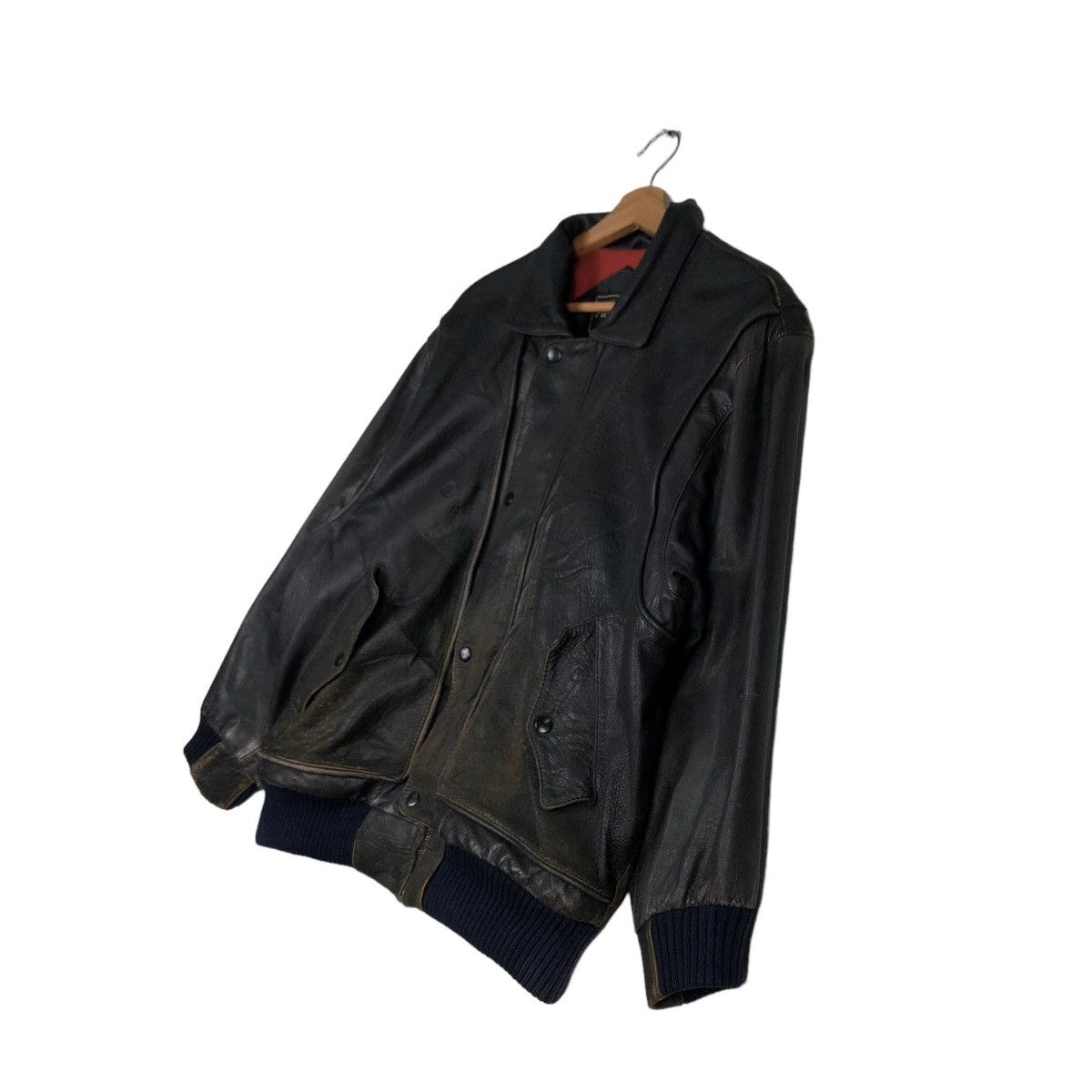 Japanese Brand 🔥Vtg Bomber Genuine Leather Jacket Fly Pierre Bonee Japan Size US L / EU 52-54 / 3 - 2 Thumbnail