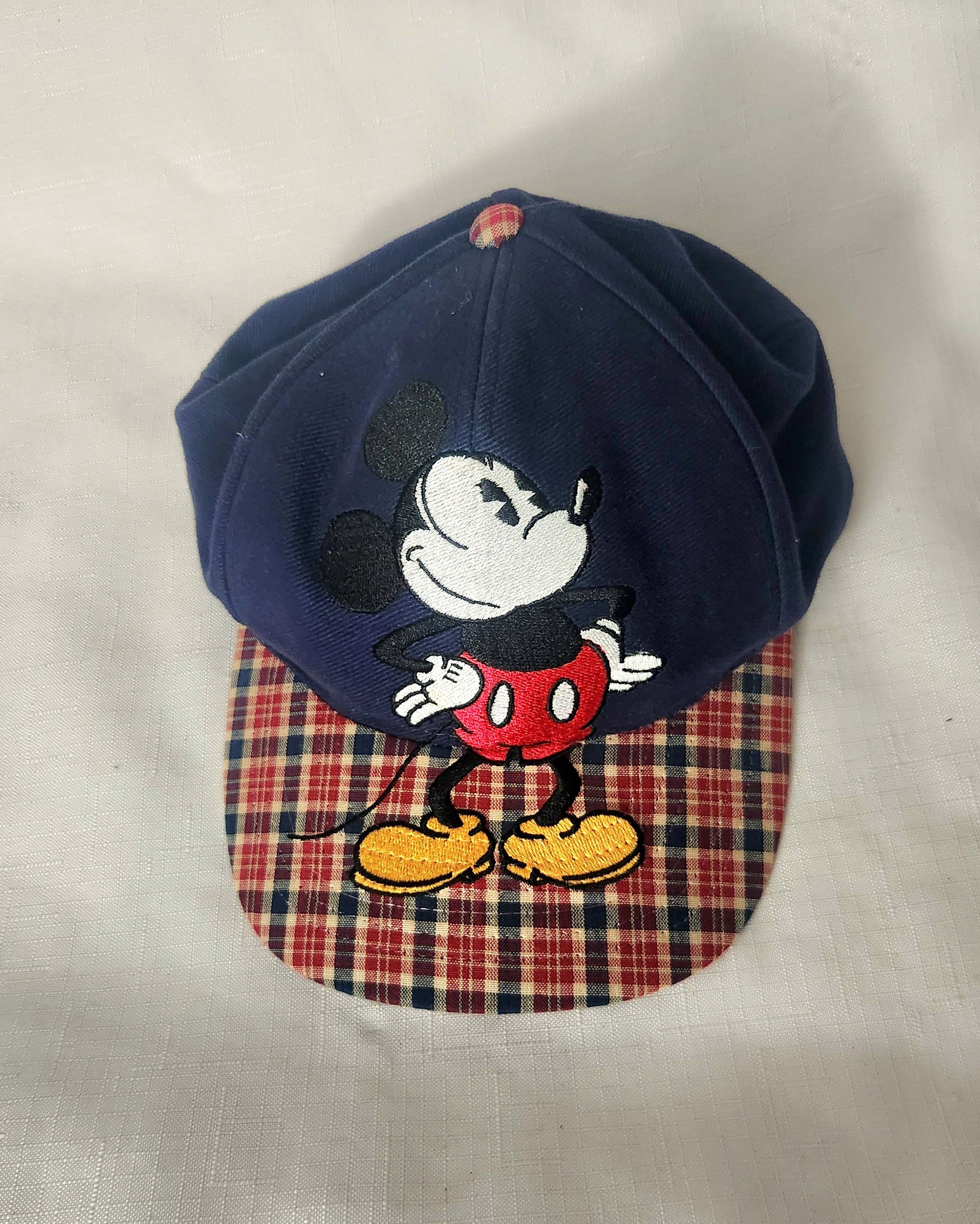 Disney × Vintage Disney Store Vintage Mickey Mouse Plaid Adjustable Strap Hat Size ONE SIZE - 1 Thumbnail