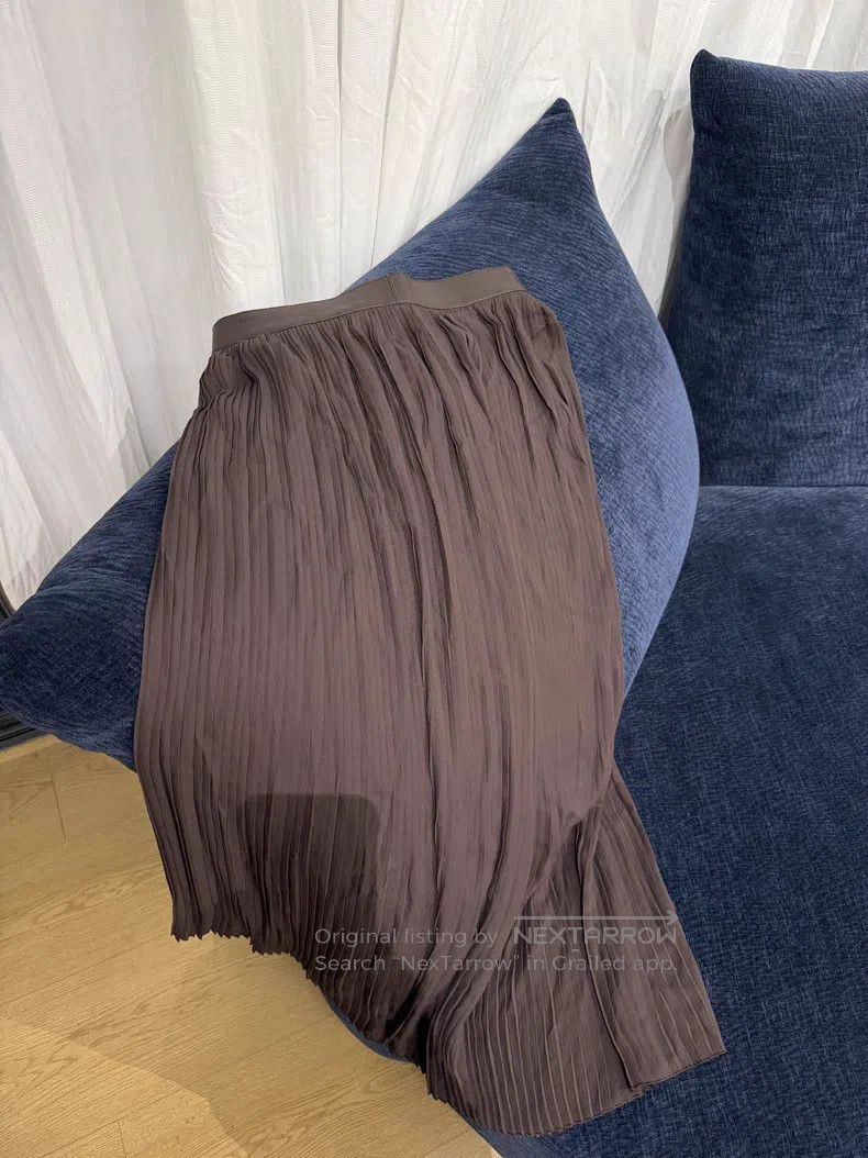 Hermes Hermes Leather Patch Pleated Skirt - Polyester Size 24" / US 00 / IT 34 - 2 Thumbnail