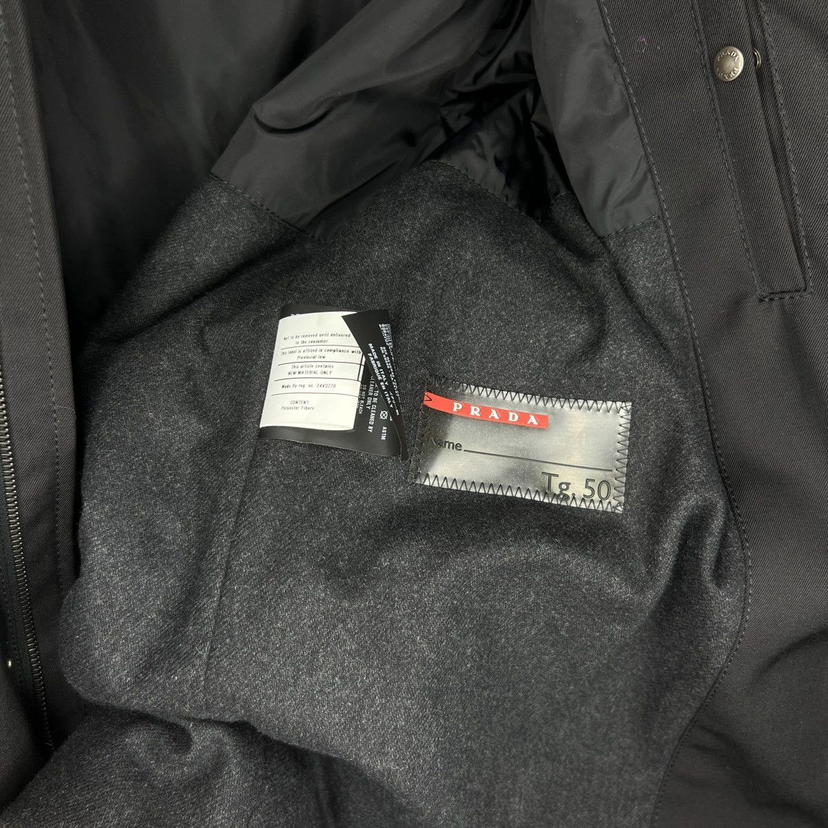 Prada Prada Milano Military Jacket Belted Coat Black Wool Designer Size US M / EU 48-50 / 2 - 10 Thumbnail