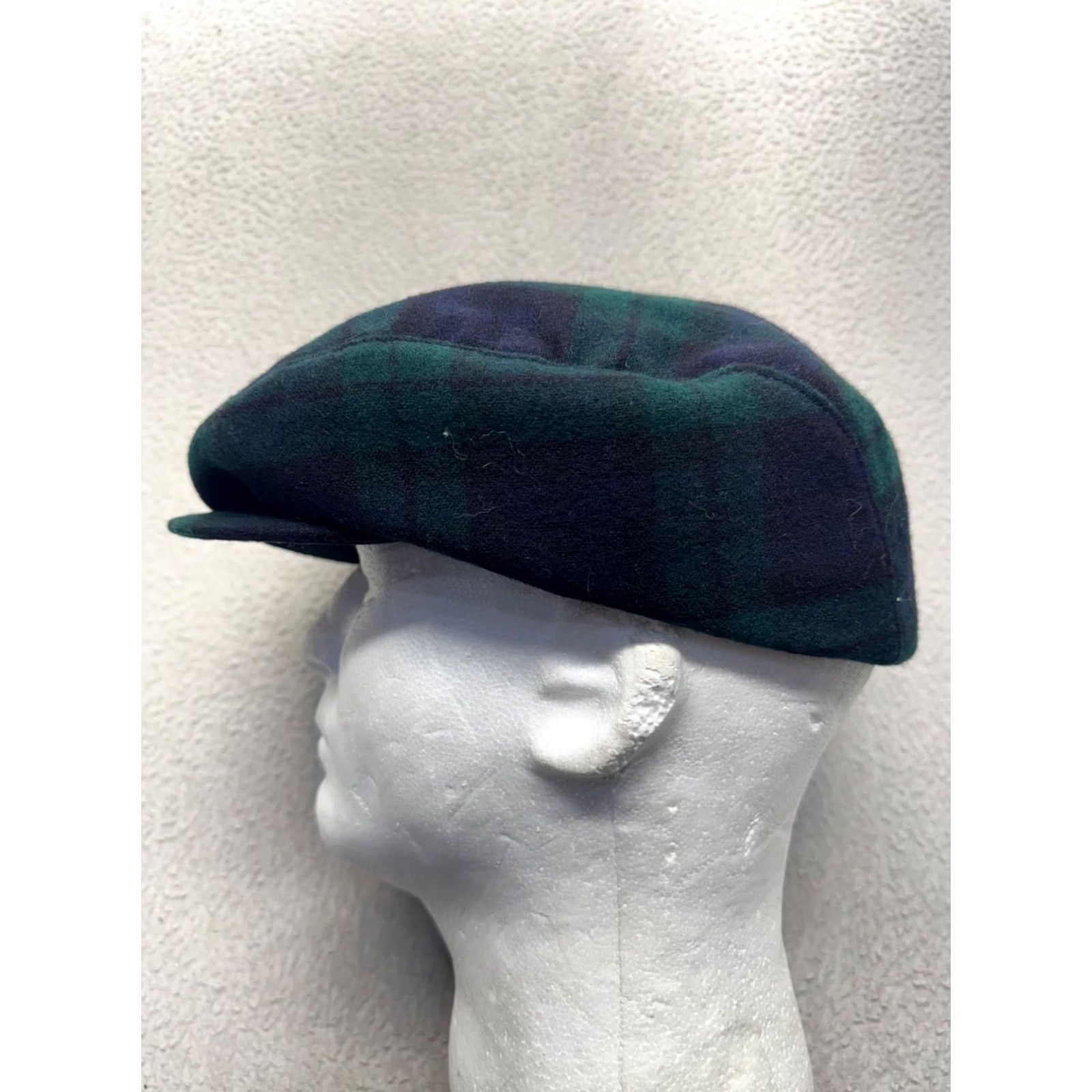 Pendleton VINTAGE Pendleton Flat Cap Hat Tartan Plaid Wool Blackwatch Green/Blue M Mens Size ONE SIZE - 4 Thumbnail