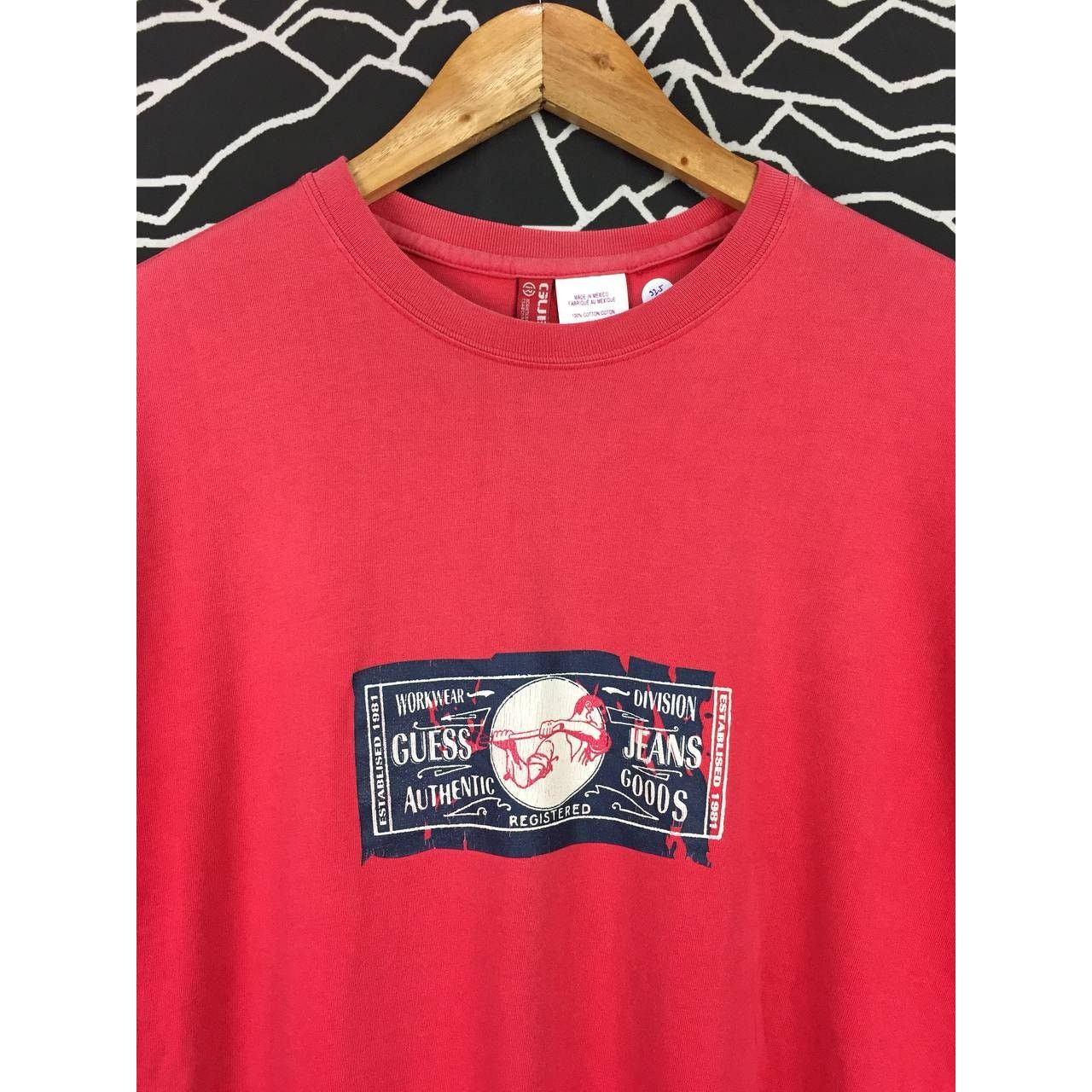 Designer × Guess × Vintage Vtg Guess Jeans Workwear Division Authentic Goods Tee Size US M / EU 48-50 / 2 - 3 Thumbnail