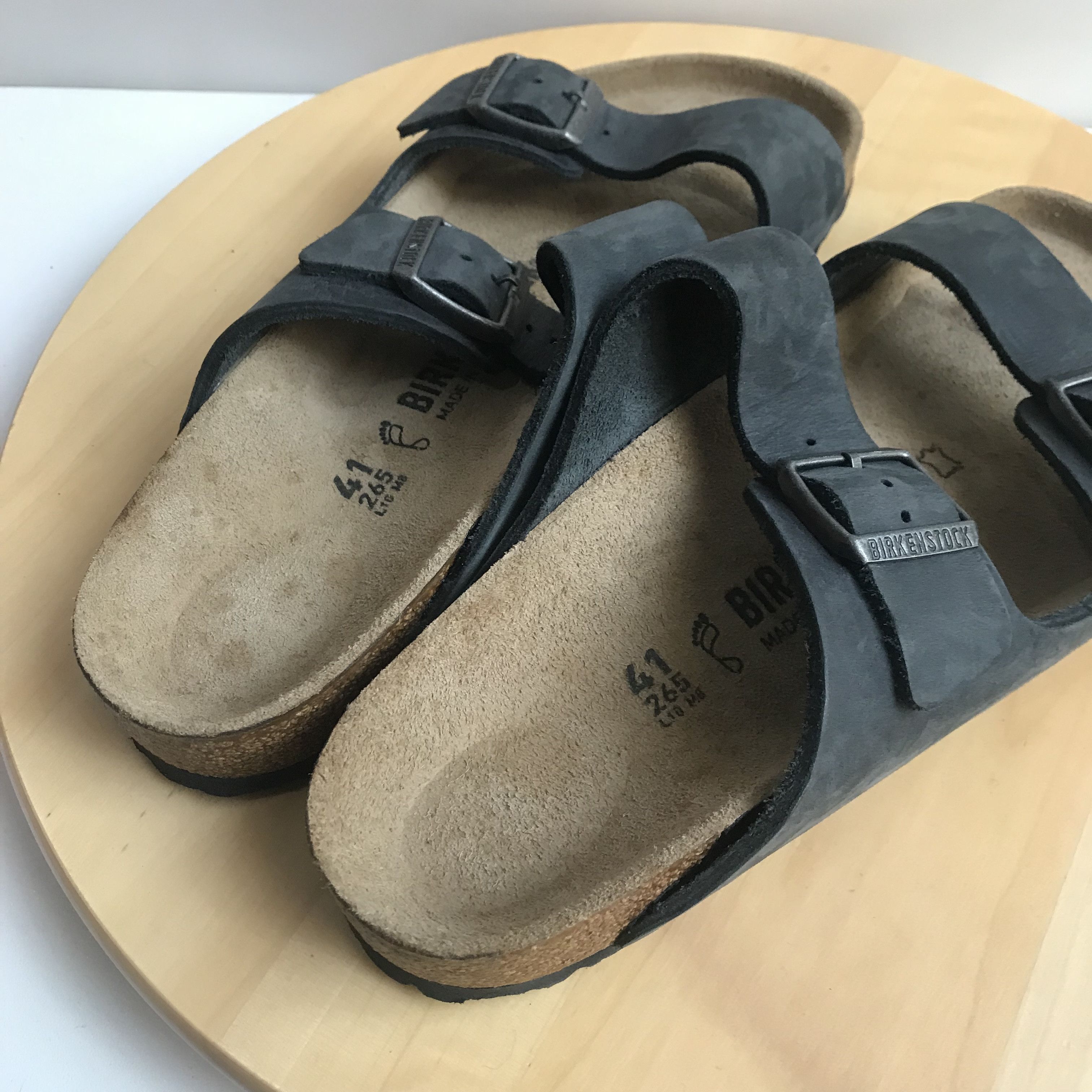 Birkenstock Birkenstock Black nubuck Arizona Leather 41 Cork Two Strap Size US 8 / EU 41 - 12 Thumbnail