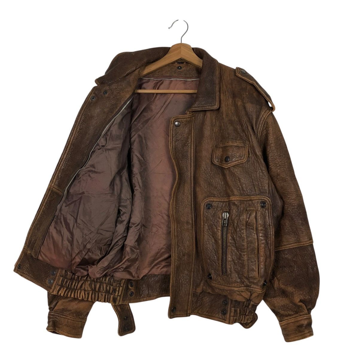 Vintage 🔥VINTAGE FLY LEATHER JACKET BIKER UNBRANDED ISSEY MIYAKE Size US L / EU 52-54 / 3 - 13 Thumbnail
