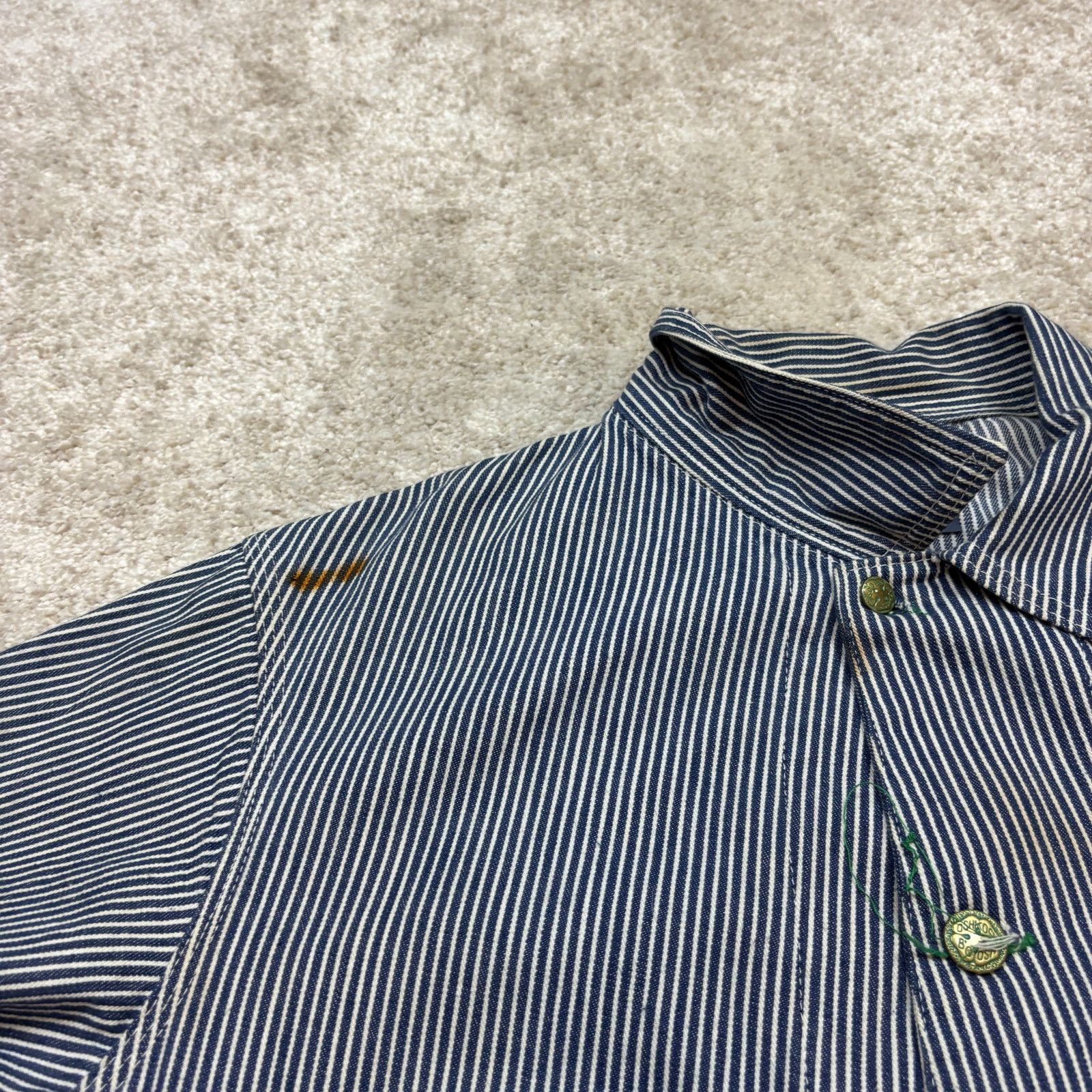 Oshkosh × Vintage Vintage 80s Osh Kosh B'gosh Hickory Stripe Jacket Men's 48 Size US XL / EU 56 / 4 - 10 Thumbnail