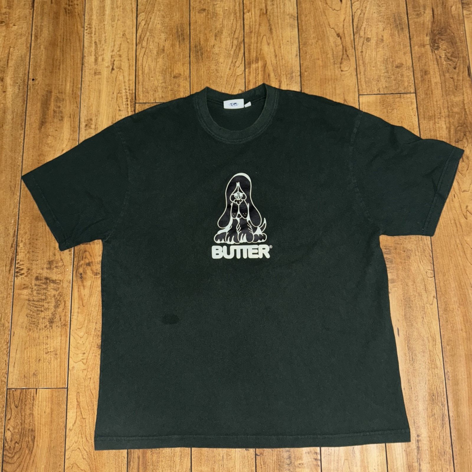 Hypebeast Butter Skateboarding Sad Dog T-Shirt Green XL 23x29 Size US XL / EU 56 / 4 - 1 Thumbnail