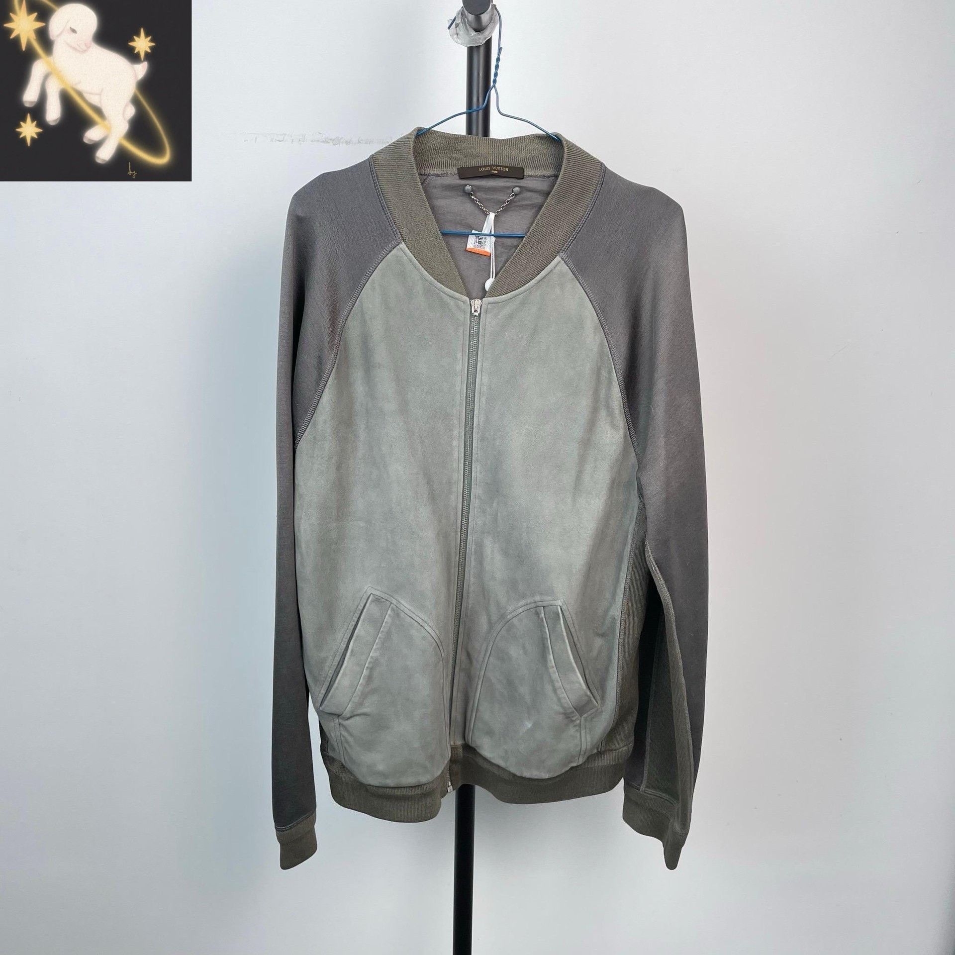 Louis Vuitton Louis Vuitton Gray-Green Wool Leather Zip Jacket Size US XXL / EU 58 / 5 - 1 Thumbnail