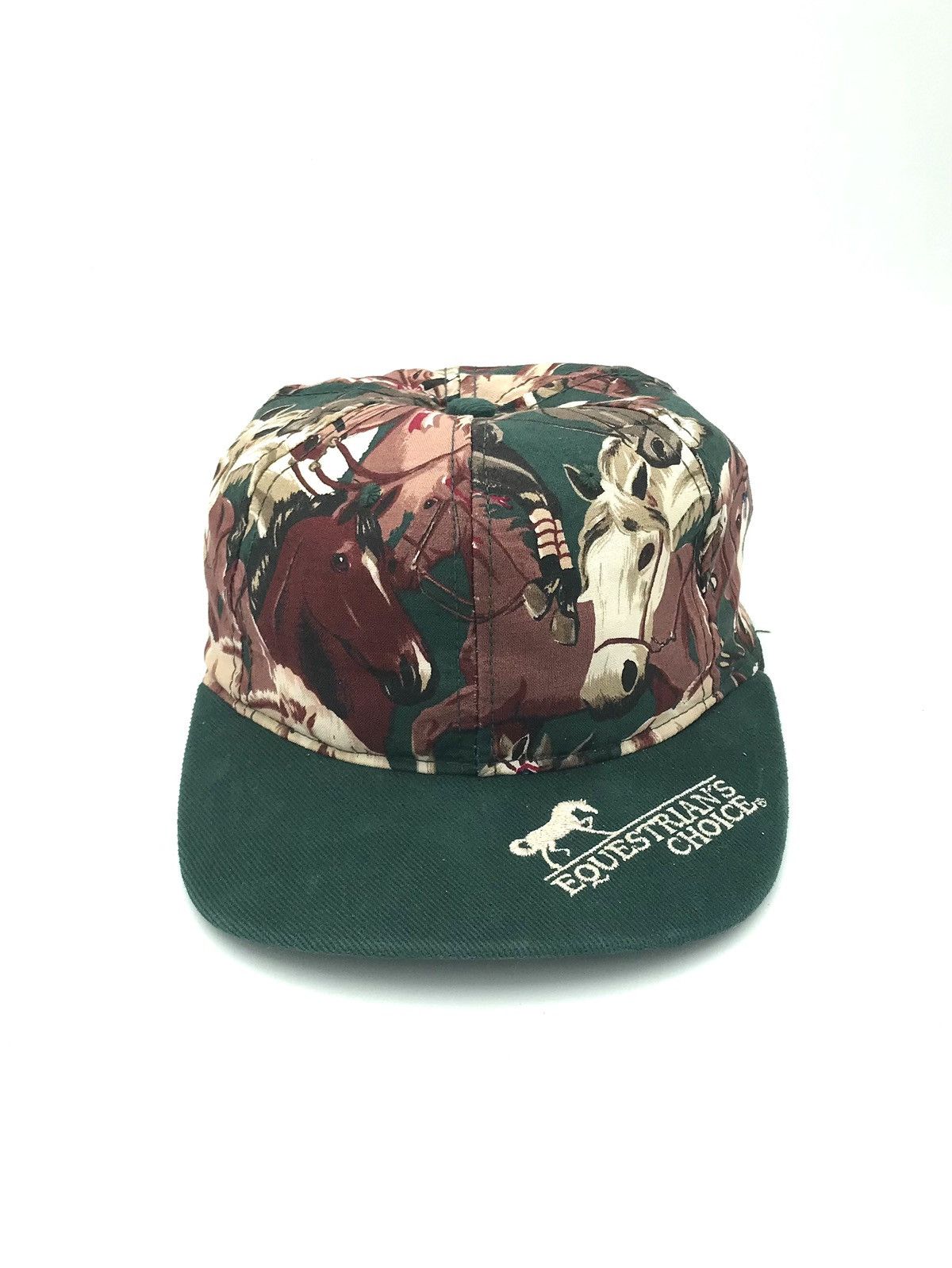 Vintage 90s equestrian style rare horses graphic snapback