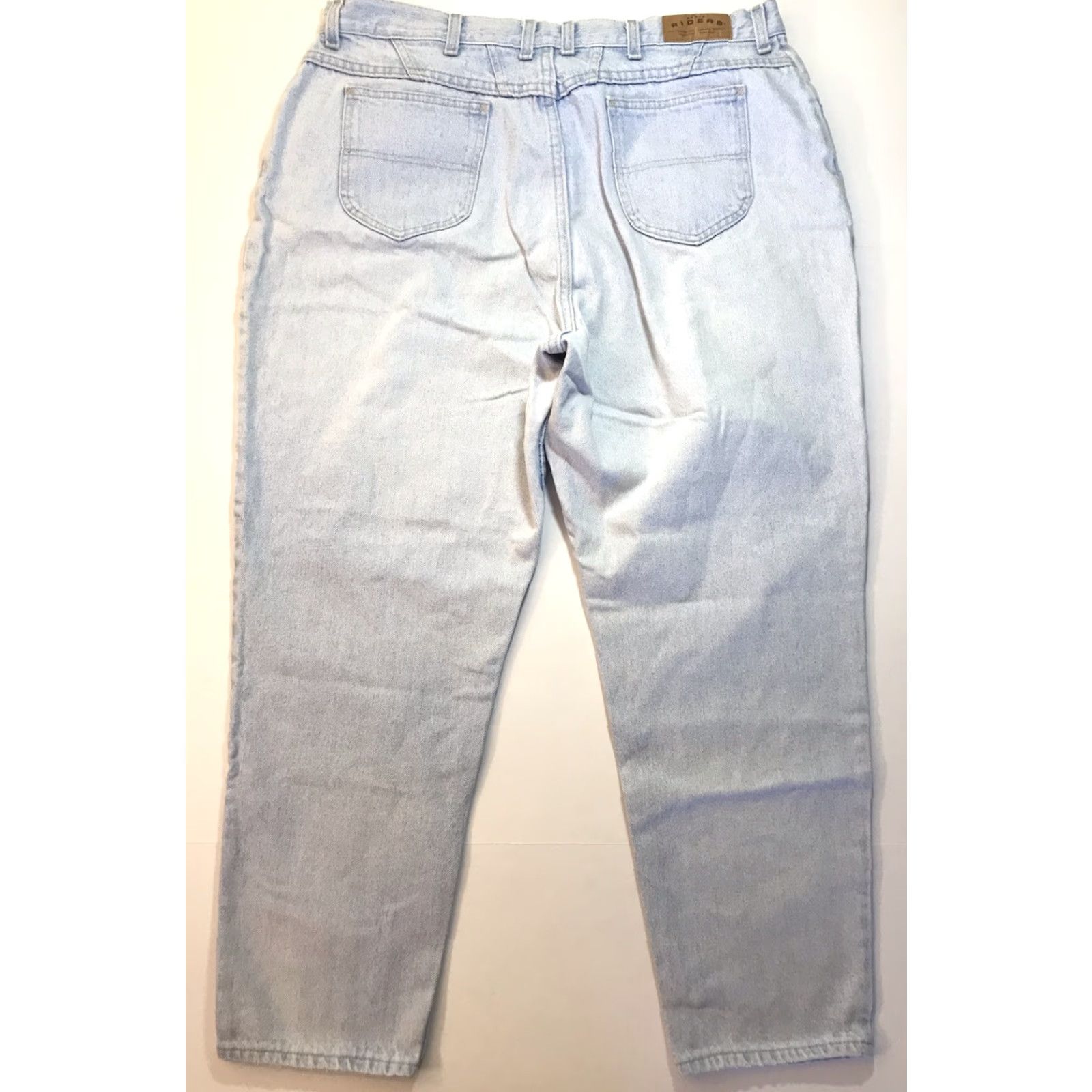 Vintage VINTAGE Riders Lee Jeans Womens Denim Regular Fit 24W 32in Blue USA Stripe/Logo Mid Rise Belt Zip Closure Regular Department Women Size 42" / US 20 - 5 Thumbnail