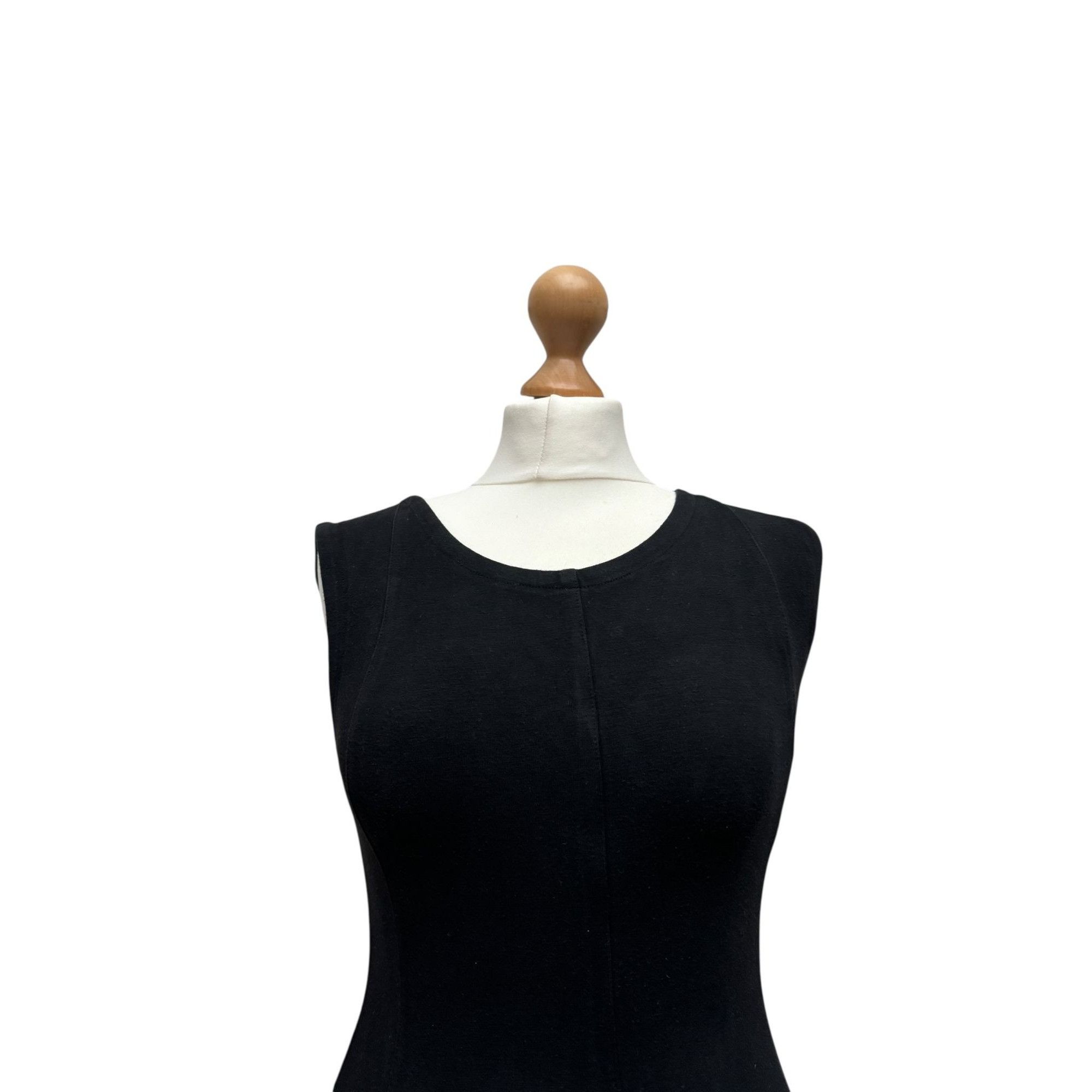 Yves Saint Laurent 1980s Vintage Black Cotton Mini Dress Size S / US 4 / IT 40 - 4 Thumbnail