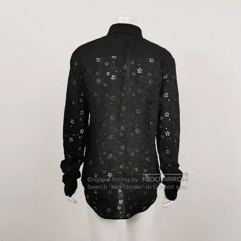 Saint Laurent Paris Saint Laurent Paris Black Openwork Star Shirt Size XXS / US 00 / IT 34 - 2 Thumbnail